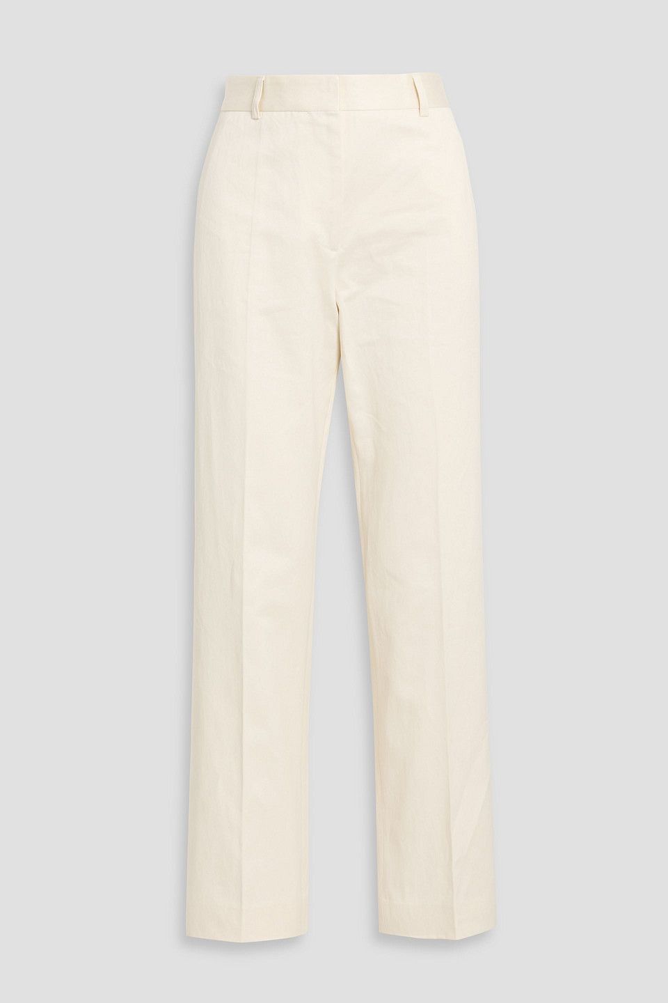 Totême Cotton And Linen-blend Twill Straight-leg Pants In White