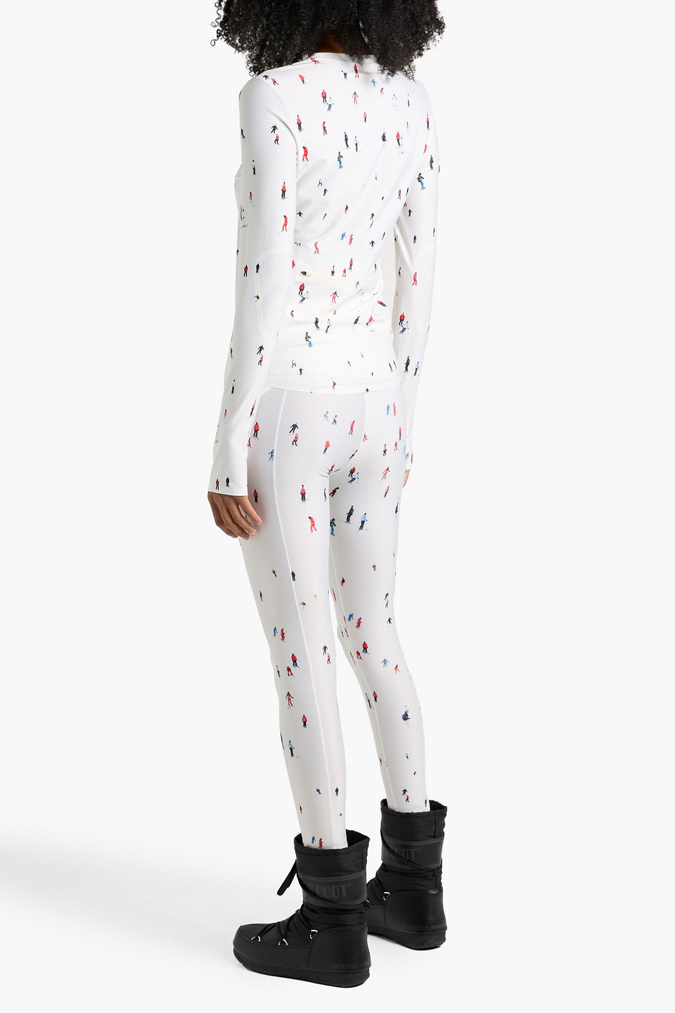 Perfect Moment Printed Stretch-jersey Base Layer In White
