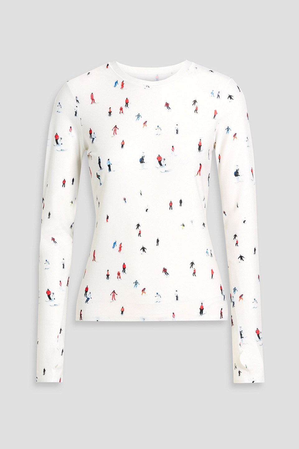 Perfect Moment Printed Stretch-jersey Base Layer In White