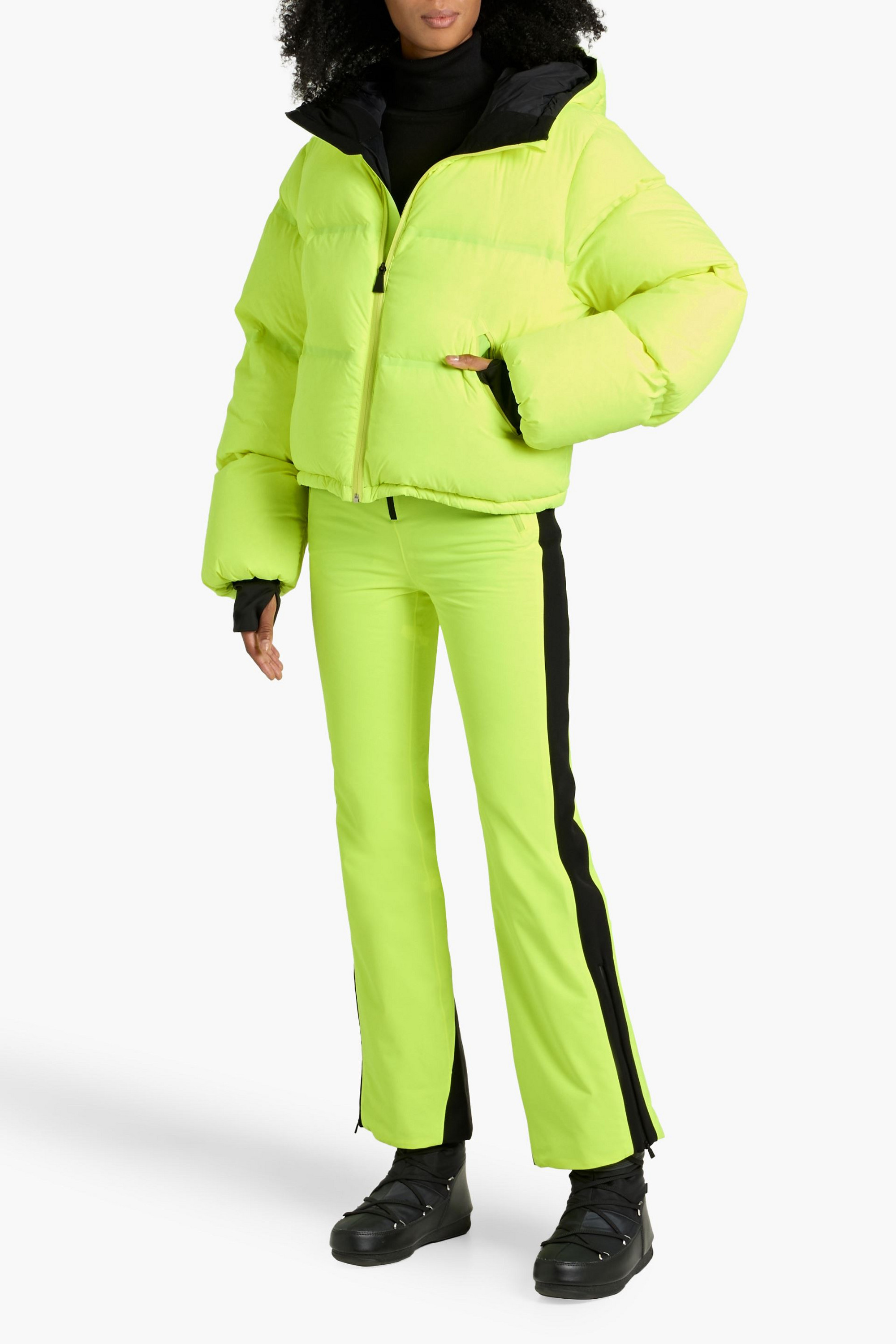 AZTECH MOUNTAIN Minnie Nuke cropped neon quilted down ski jacket