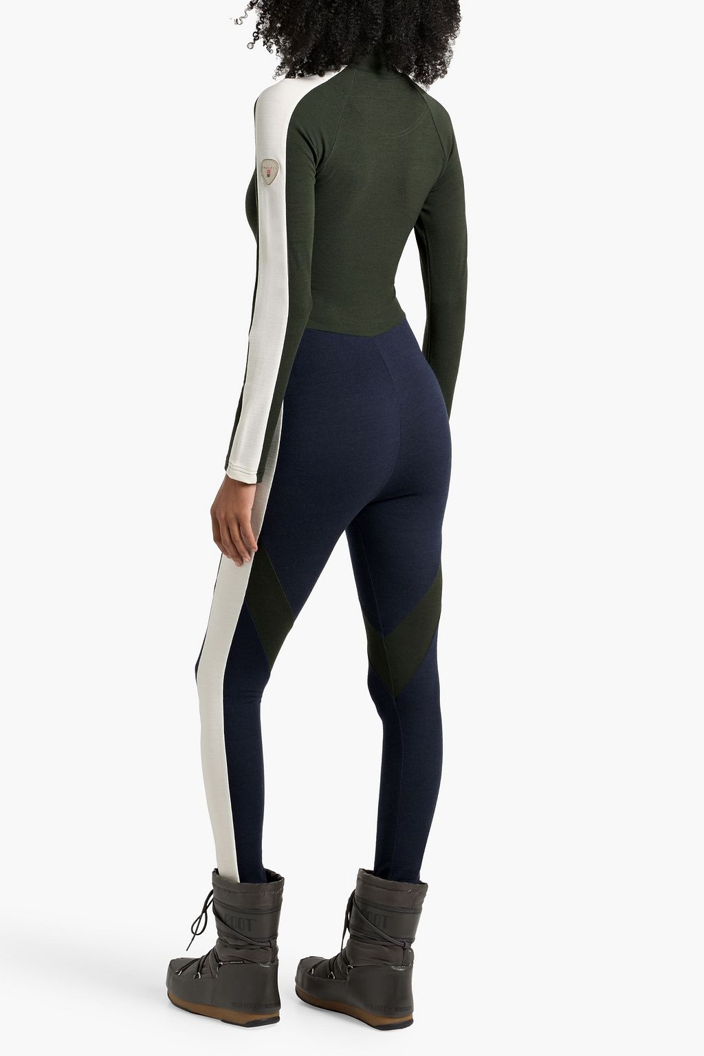 WE NORWEGIANS Voss striped wool-blend piqué ski jumpsuit