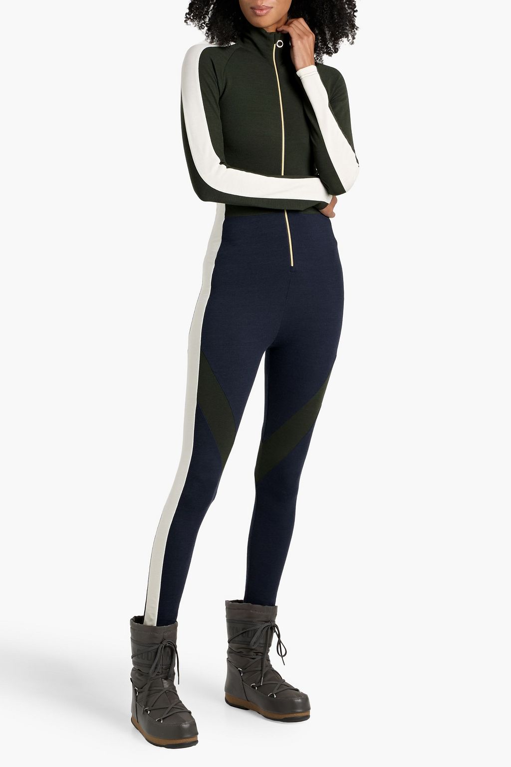 WE NORWEGIANS Voss striped wool-blend piqué ski jumpsuit