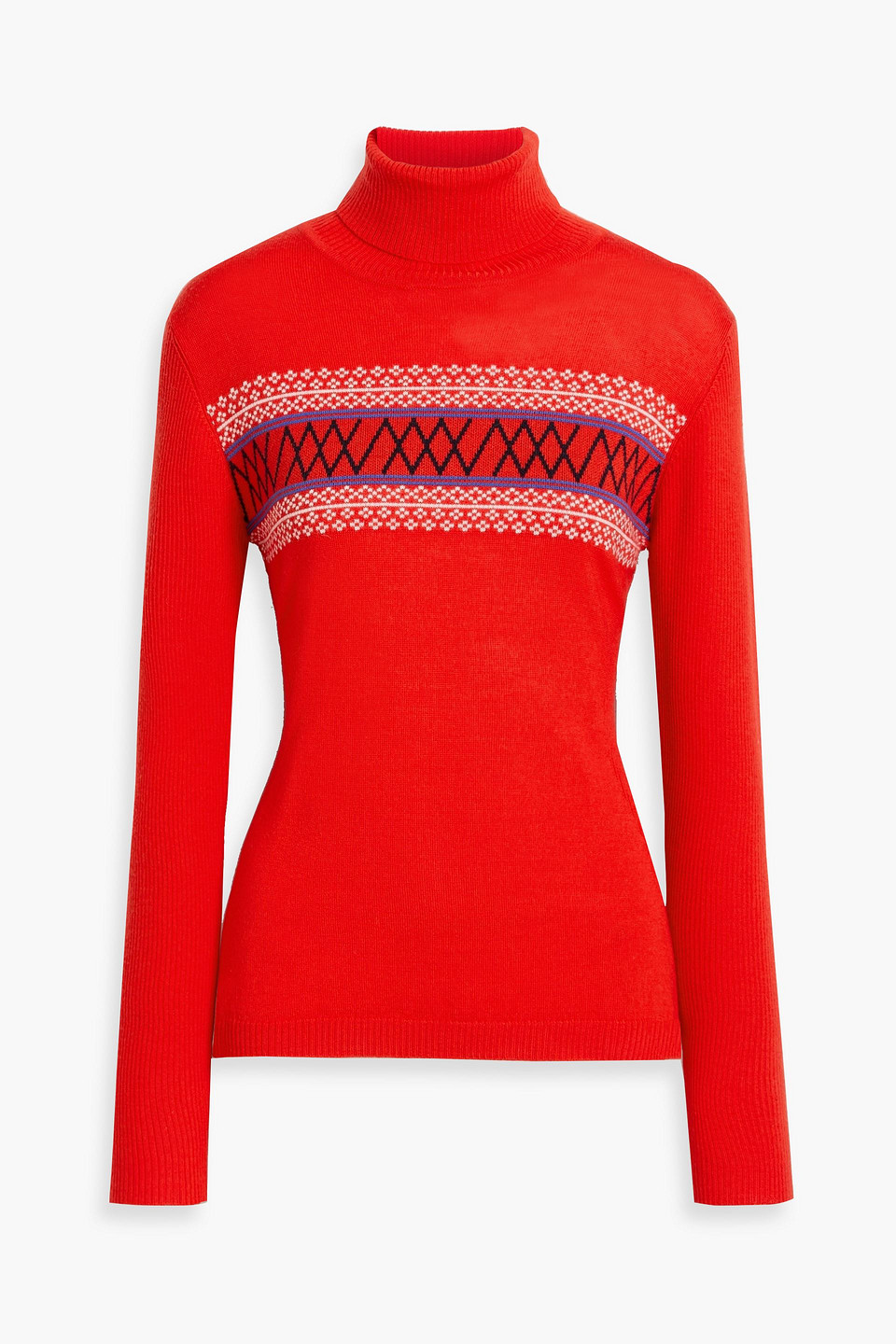 We Norwegians Setesdal Merino Wool Turtleneck Sweater In Red