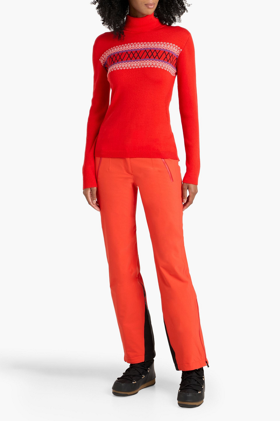 We Norwegians Setesdal Merino Wool Turtleneck Sweater In Red