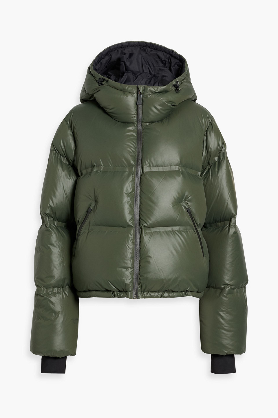 Aztech Mountain Minnie Nuke Cropped Quilted Down Ski Jacket In Green