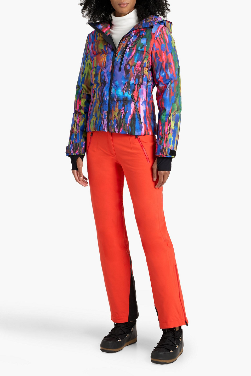 Aztech Mountain Nuke Quilted Printed Down Ski Jacket In Multi