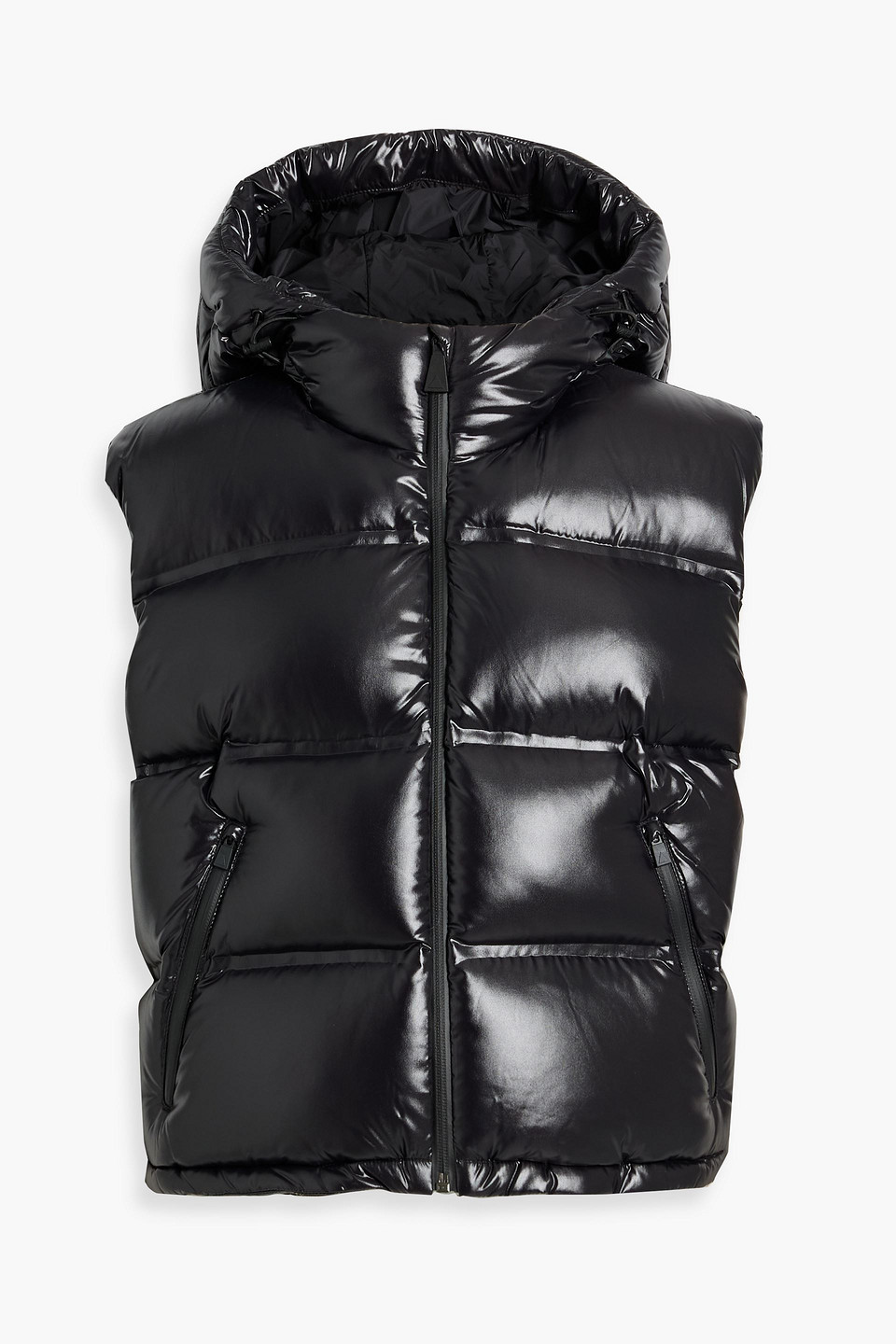 Aztech Mountain Glossed Quilted Down Vest In Black