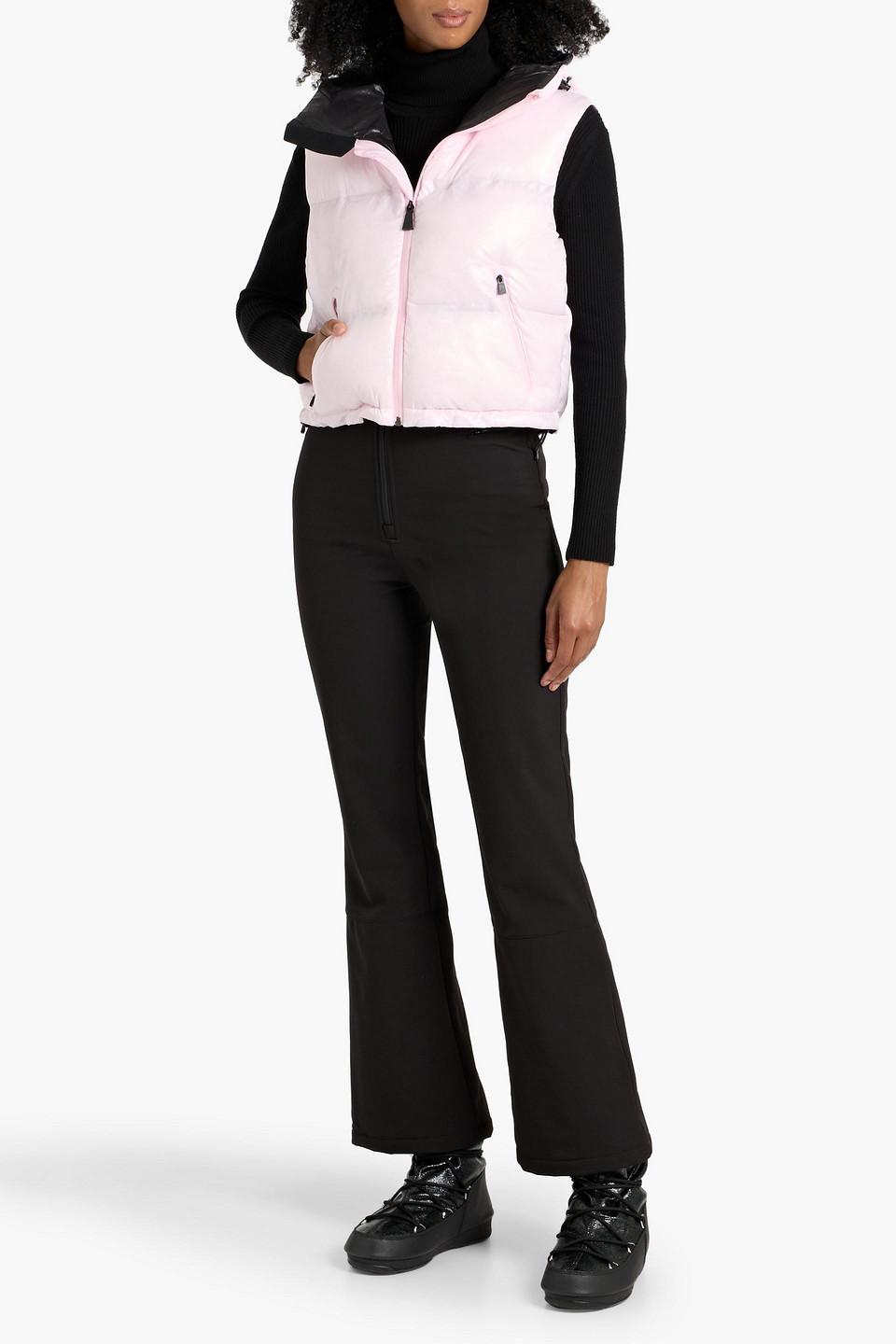 Aztech Mountain Glossed Quilted Down Vest In Pink