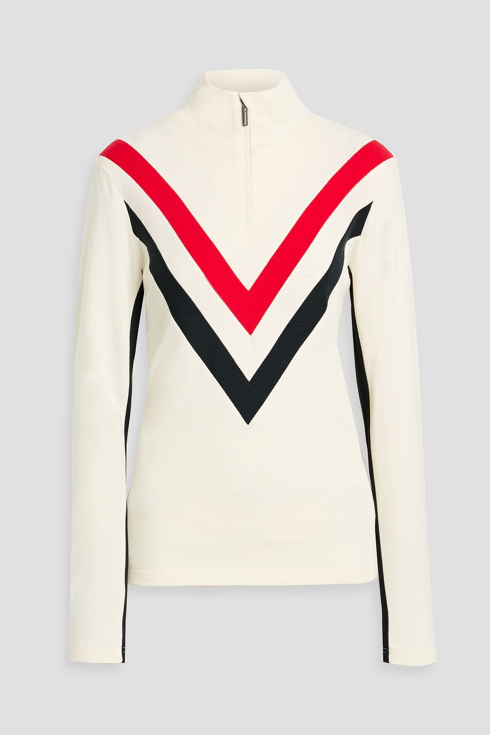We Norwegians Voss Striped Wool-blend Piqué Base Layer In White