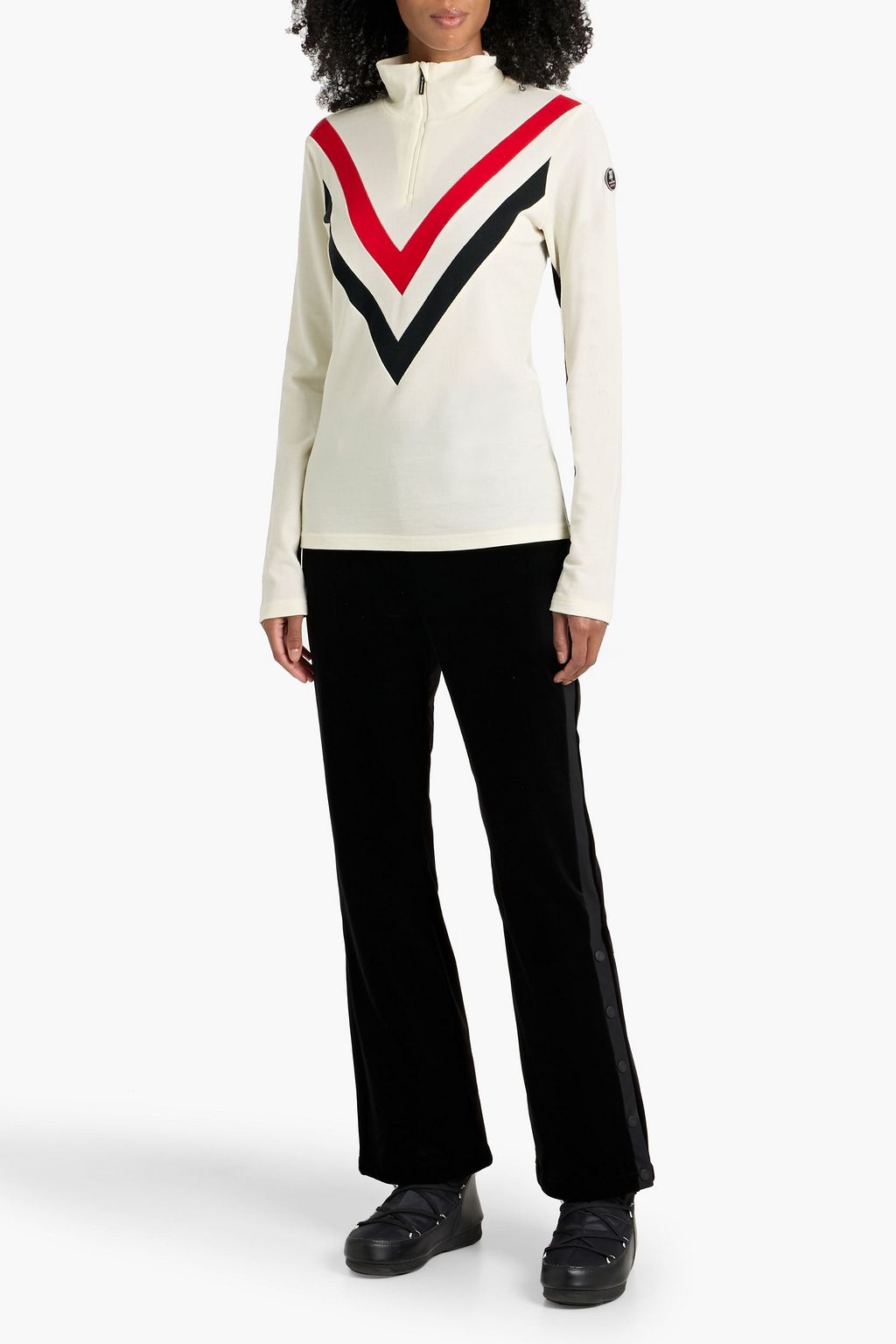 WE NORWEGIANS Voss striped wool-blend piqué base layer