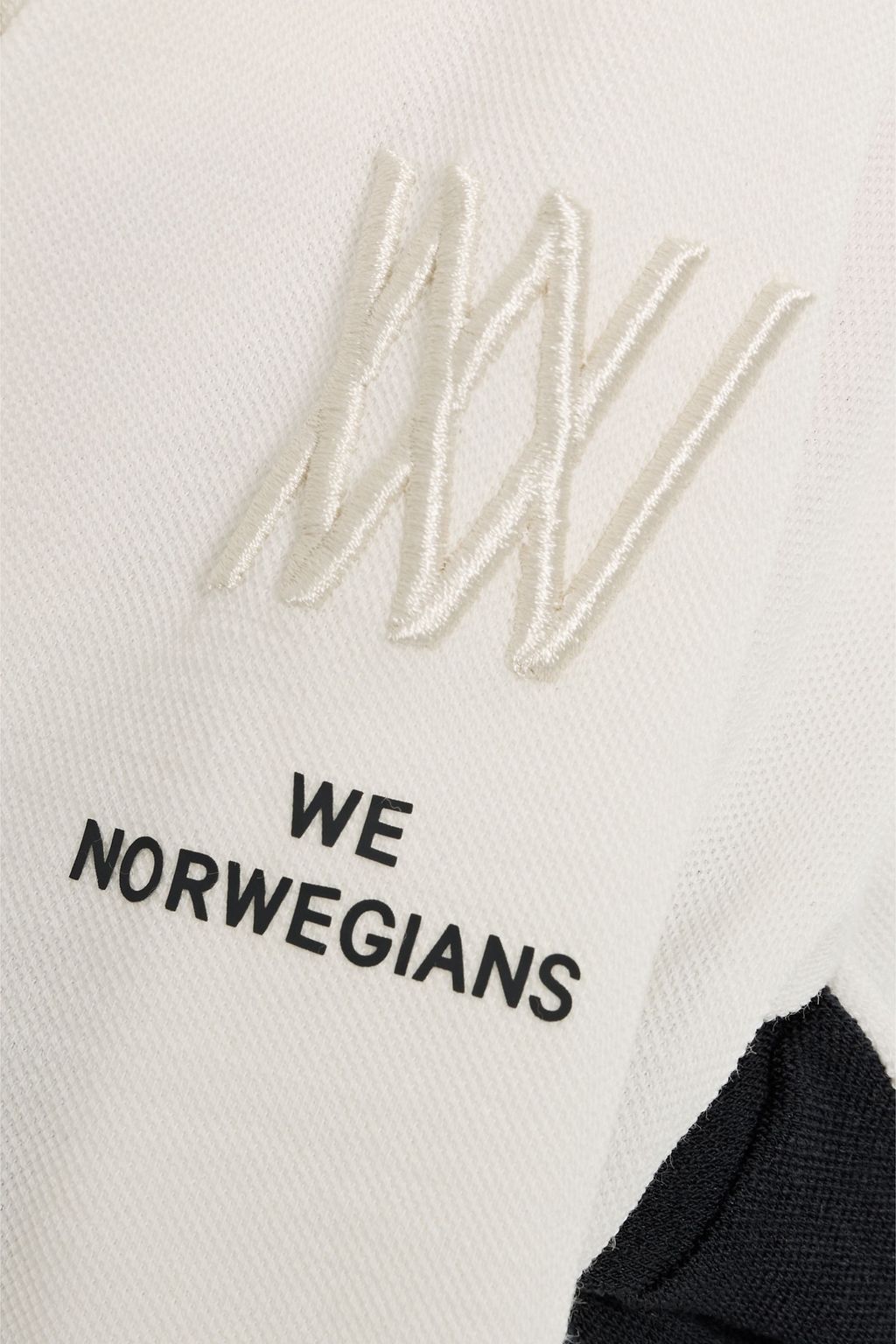 WE NORWEGIANS Striped wool-blend piqué hooded zip-up base layer