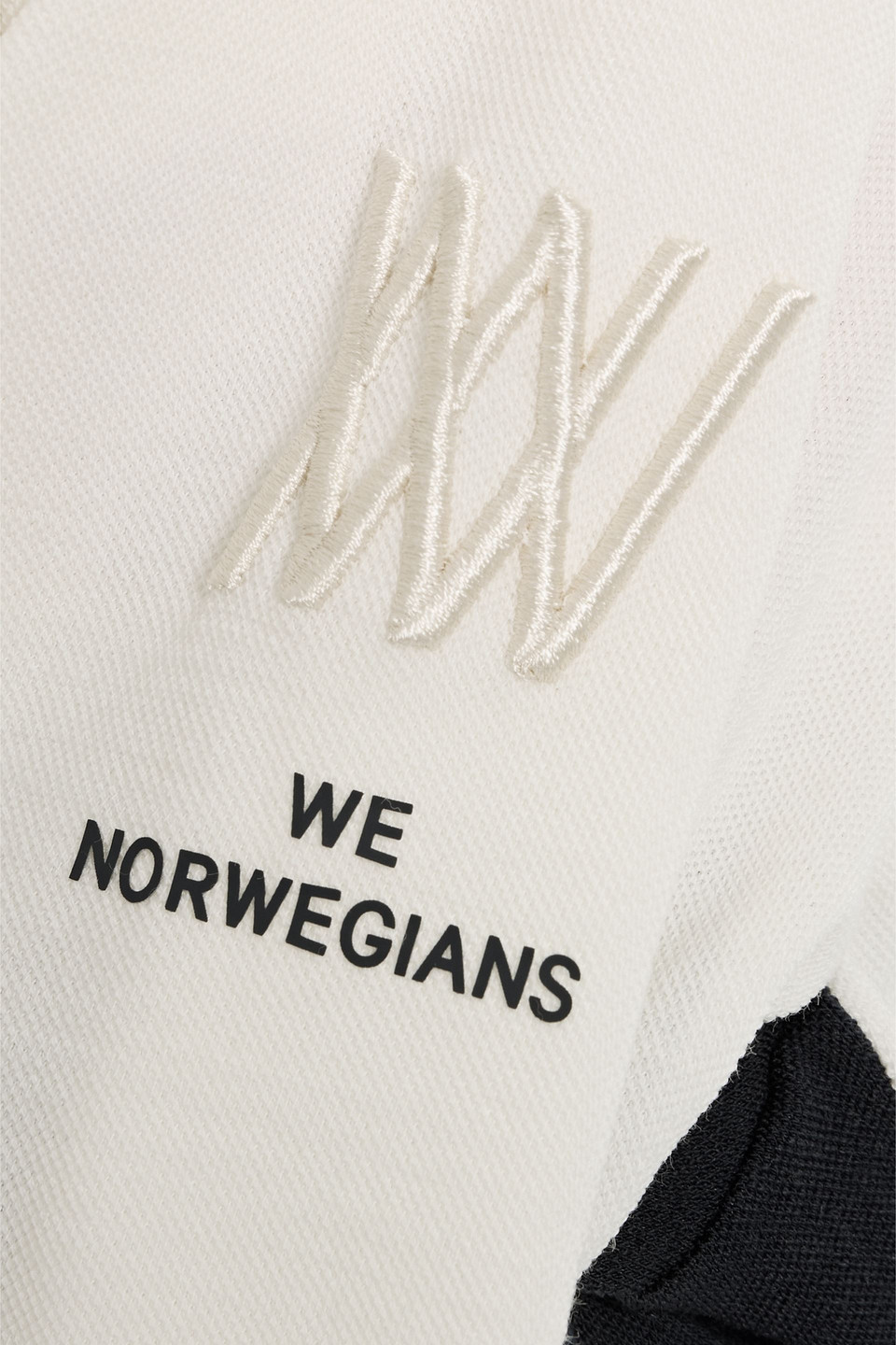 We Norwegians Striped Wool-blend Piqué Hooded Base Layer In White