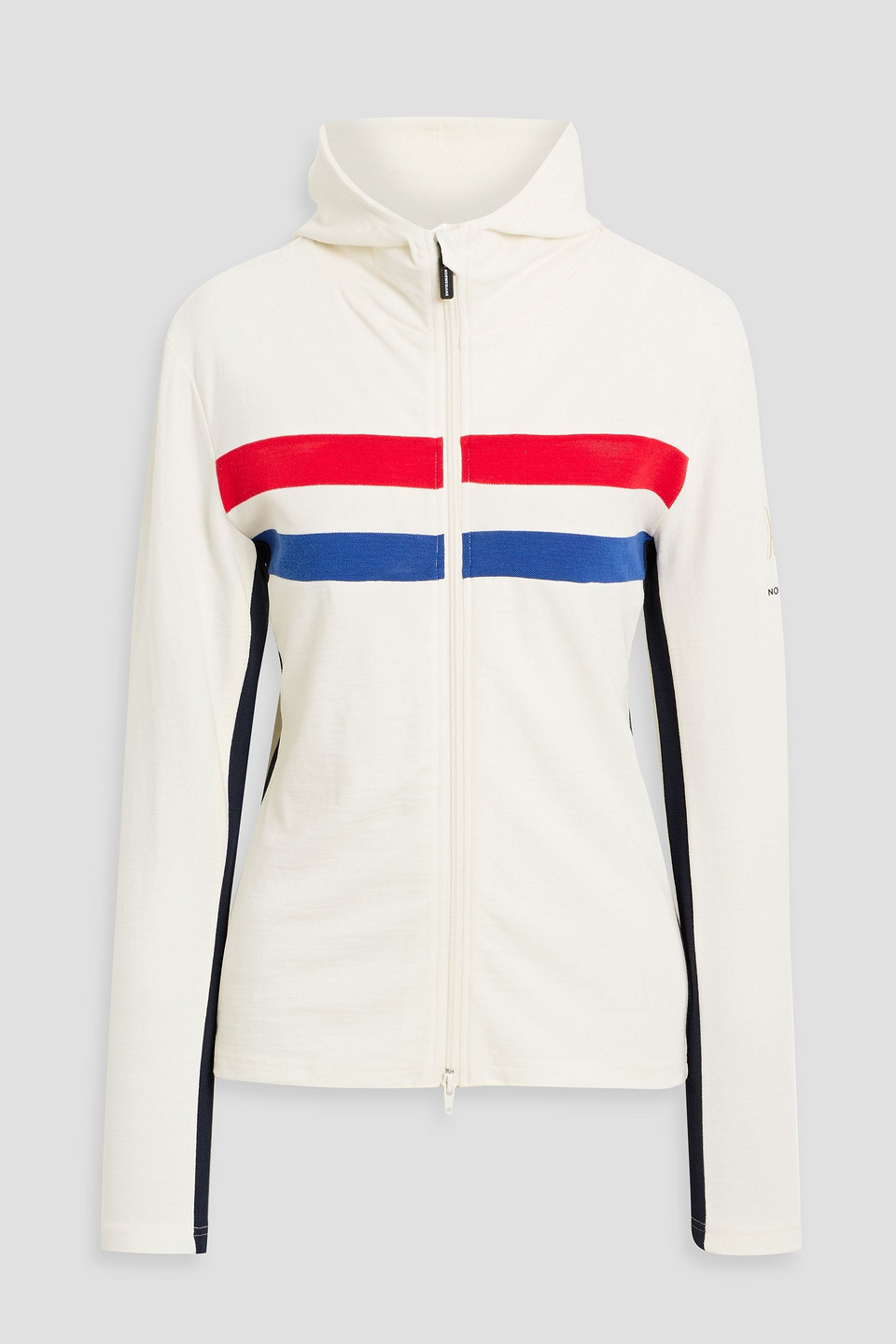We Norwegians Striped Wool-blend Piqué Hooded Base Layer In White