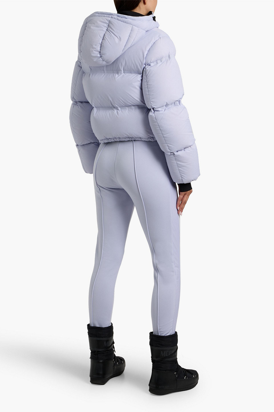 Aztech Mountain Minnie Nuke Cropped Quilted Down Ski Jacket In Gray