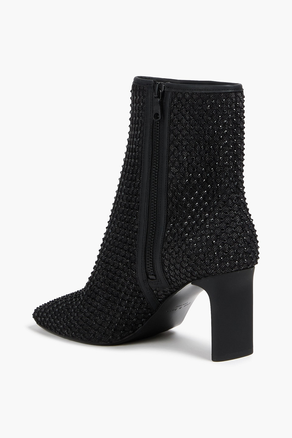  Rag & Bone - Aja Crystal-embellished Denim Ankle Boots - Black - Eu 36.5 