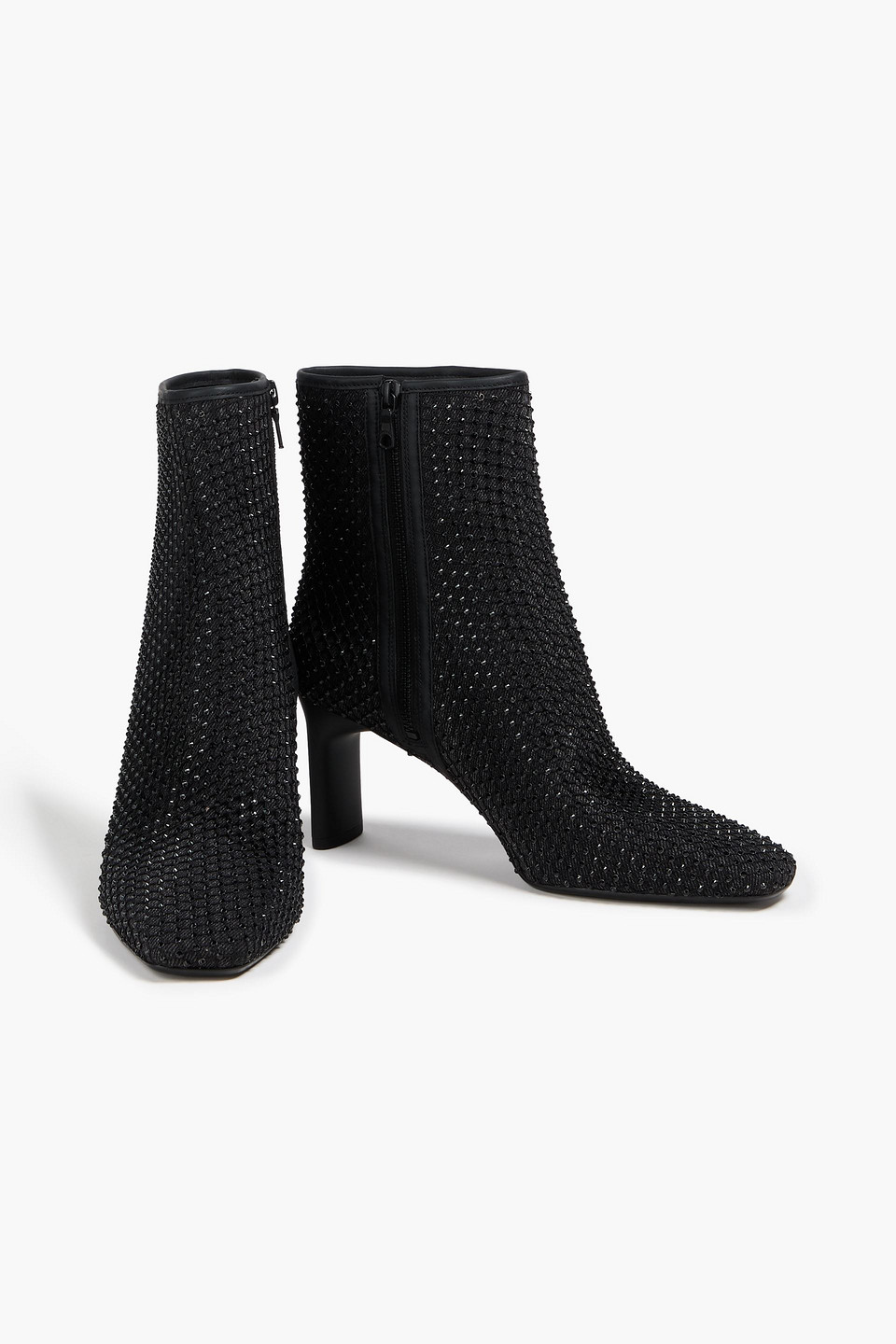  Rag & Bone - Aja Crystal-embellished Denim Ankle Boots - Black - Eu 36.5 