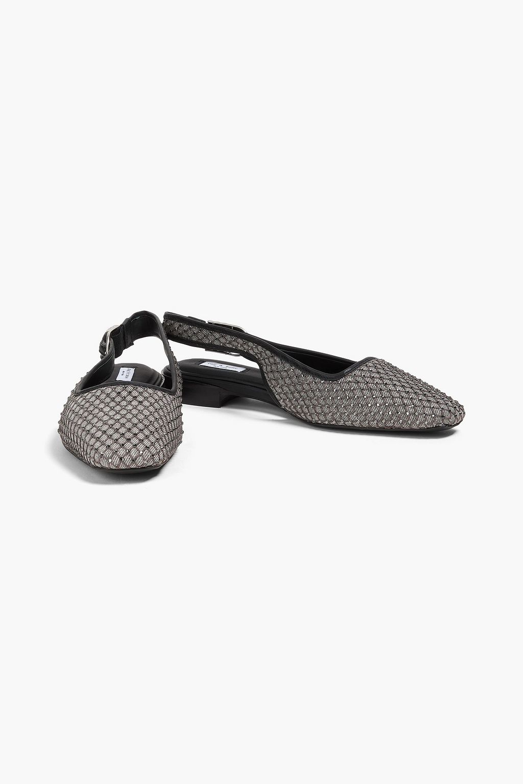 RAG & BONE Astra crystal-embellished denim slingback flats