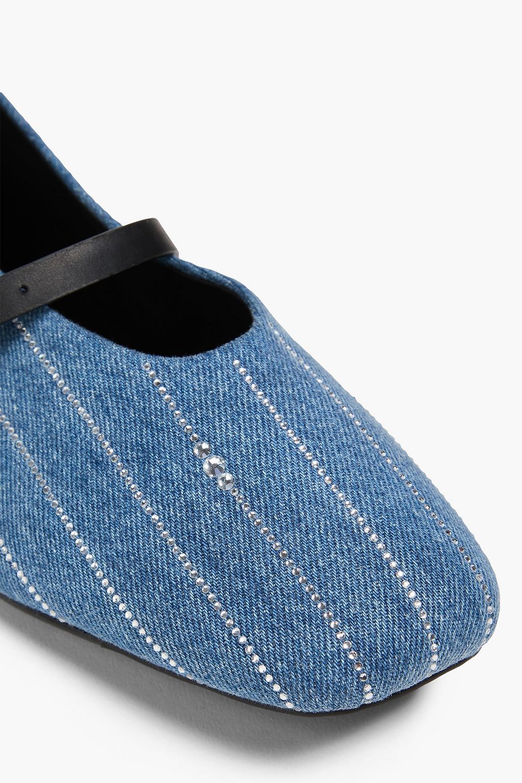 RAG & BONE Spire crystal-embellished denim Mary Jane flats