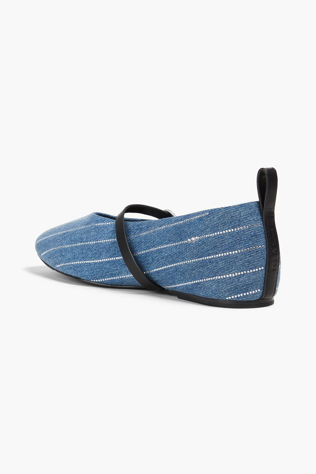 RAG & BONE Spire crystal-embellished denim Mary Jane flats