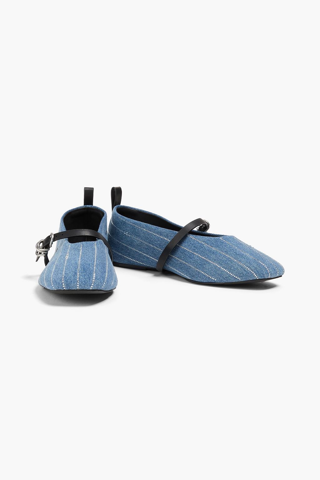 RAG & BONE Spire crystal-embellished denim Mary Jane flats