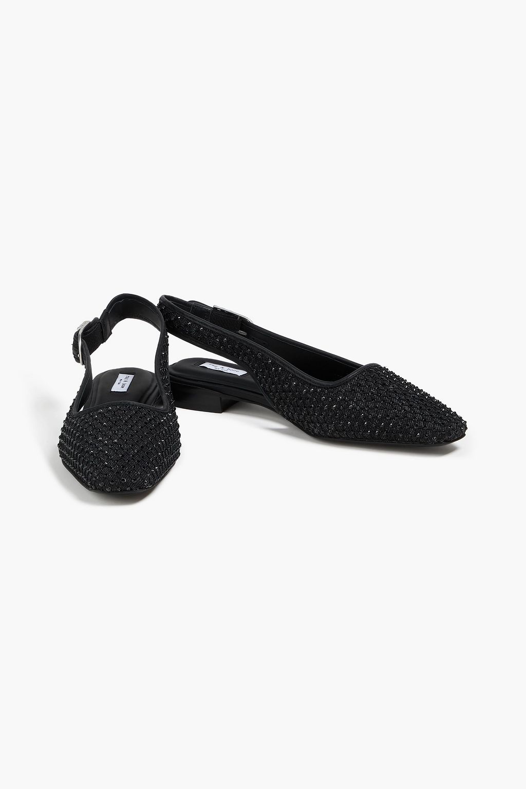 RAG & BONE Astra crystal-embellished denim slingback flats
