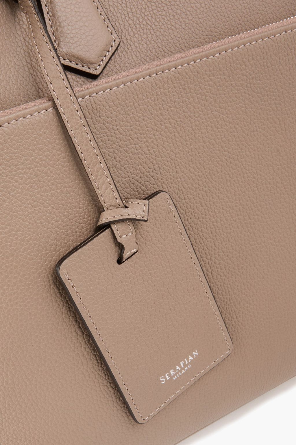 SERAPIAN Pebbled-leather briefcase