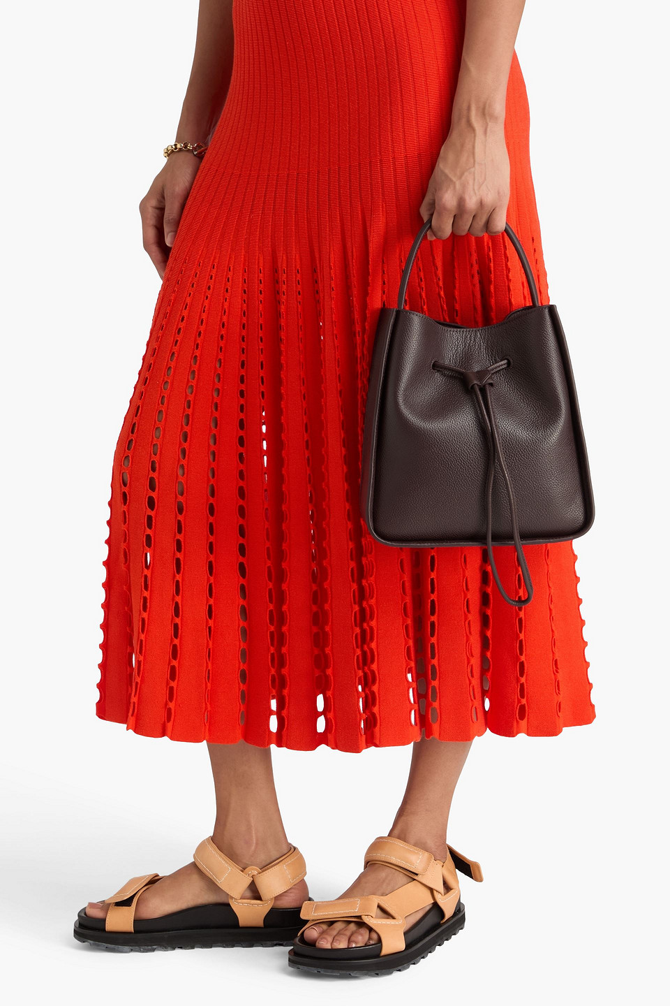 3.1 Phillip Lim Soleil Pebbled-leather Bucket Bag In Brown