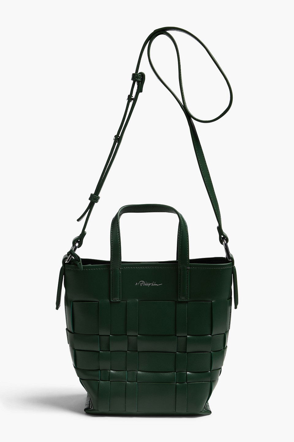 3.1 Phillip Lim Odita Woven Leather Bucket Bag In Green