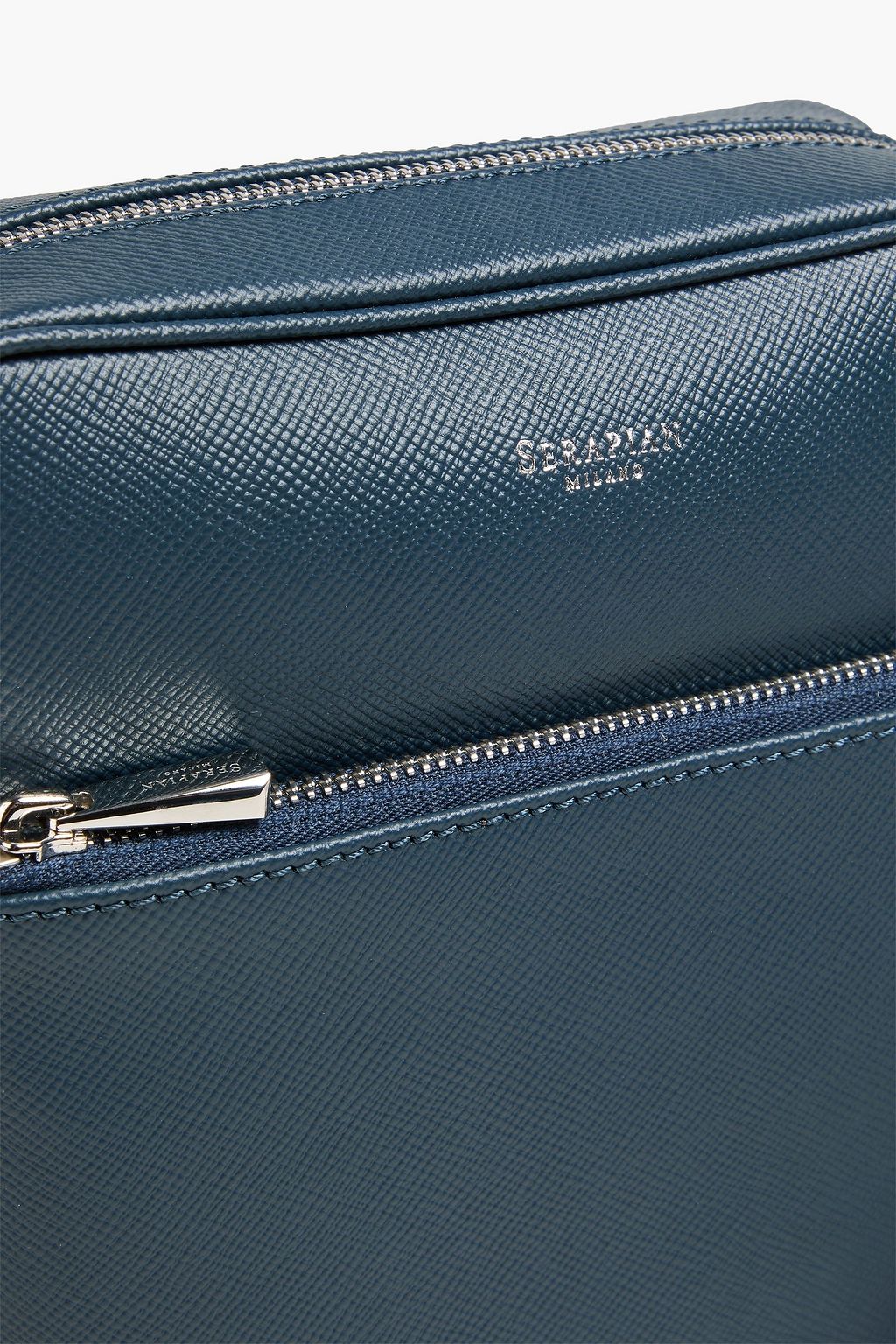 SERAPIAN Textured-leather messenger bag