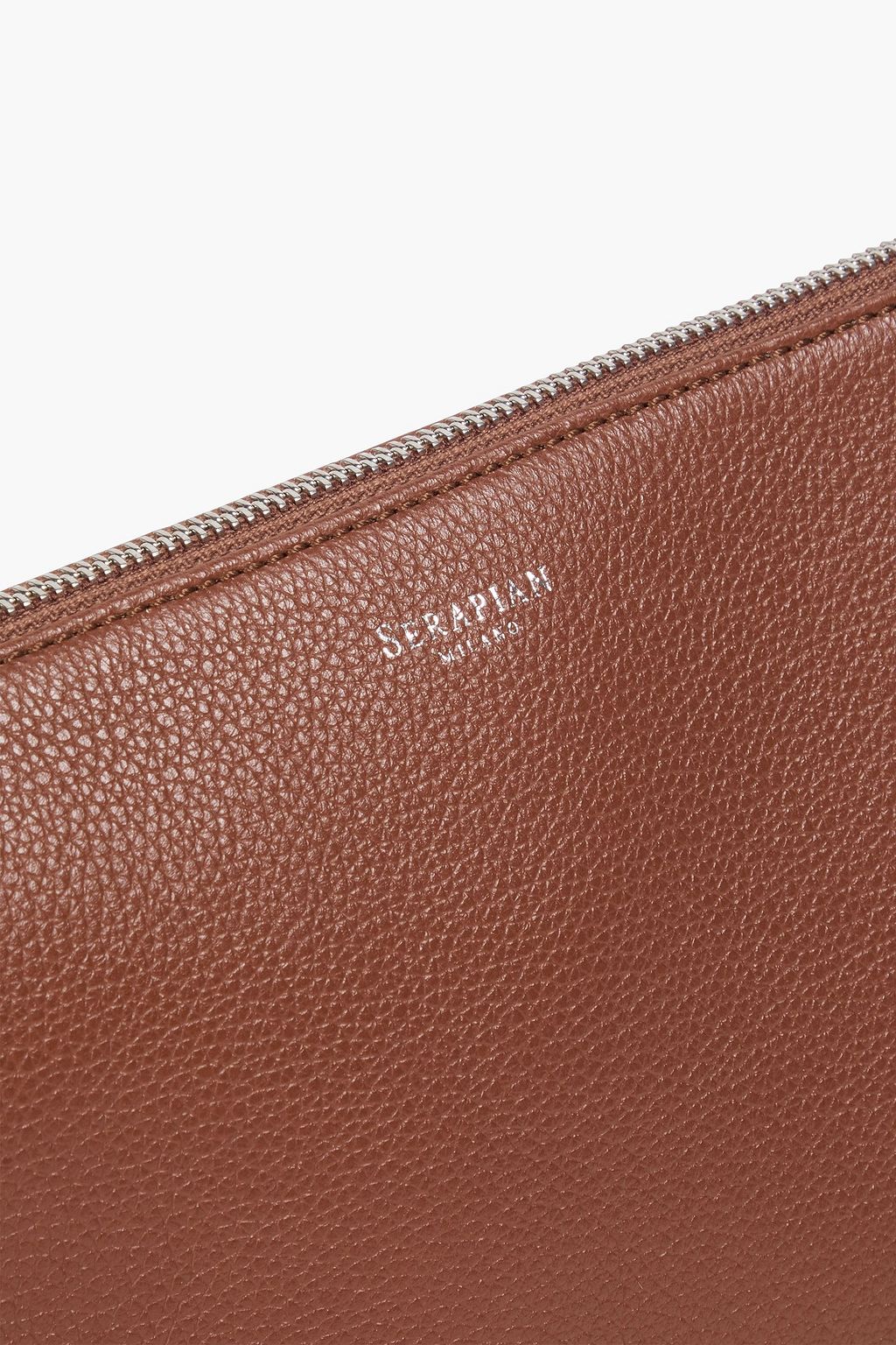 SERAPIAN Pebbled-leather pouch