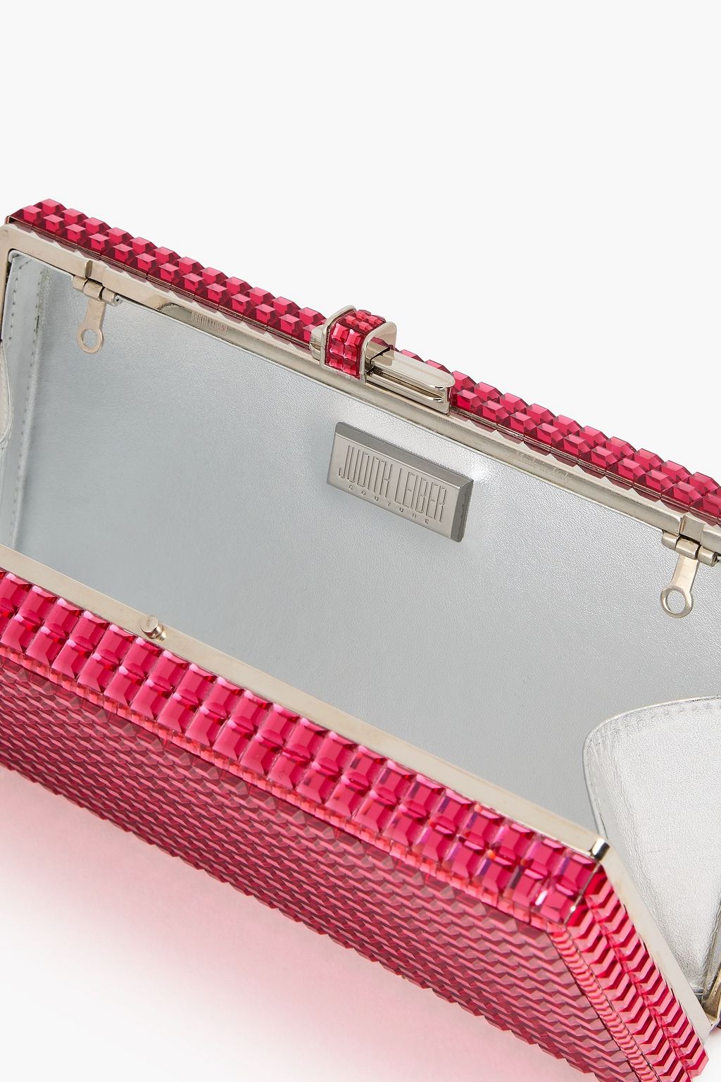 JUDITH LEIBER COUTURE حقيبة كلاتش بشكل صندوق مزينة بالكريستال