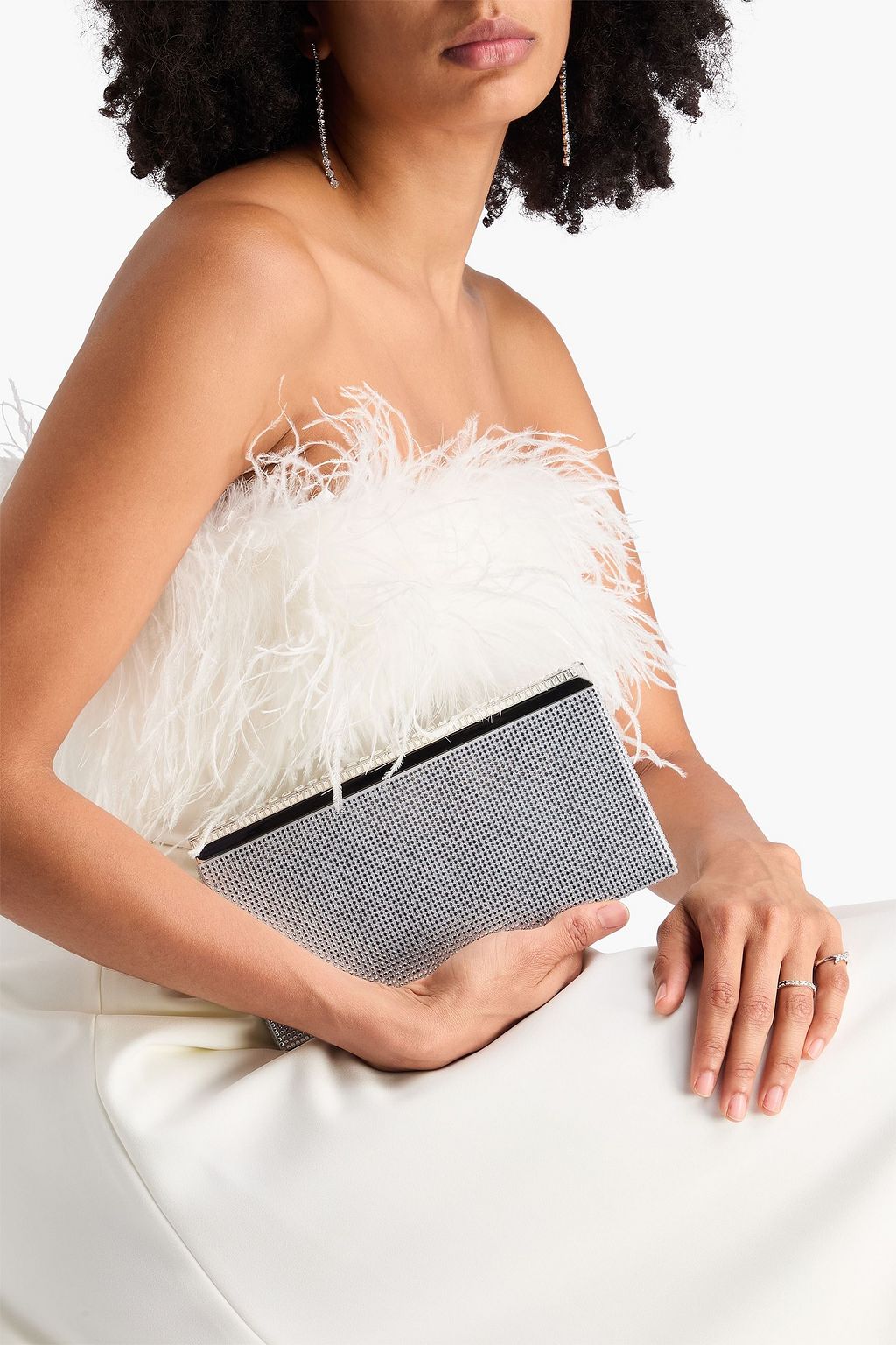 JUDITH LEIBER COUTURE Grace crystal-embellished satin box clutch