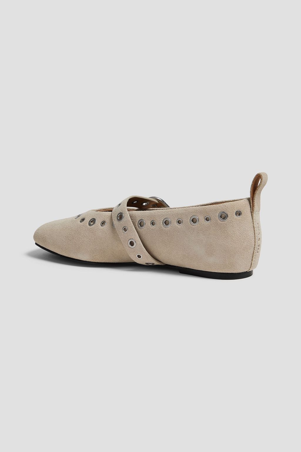 RAG & BONE Spire eyelet-embellished suede Mary Jane flats