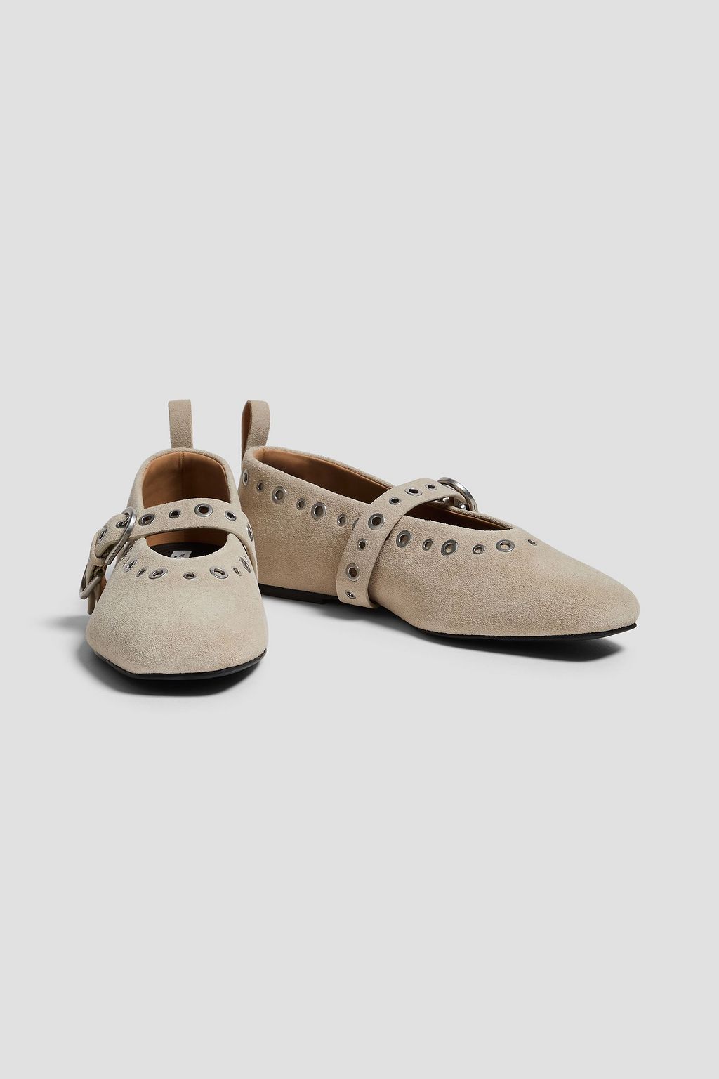 RAG & BONE Spire eyelet-embellished suede Mary Jane flats