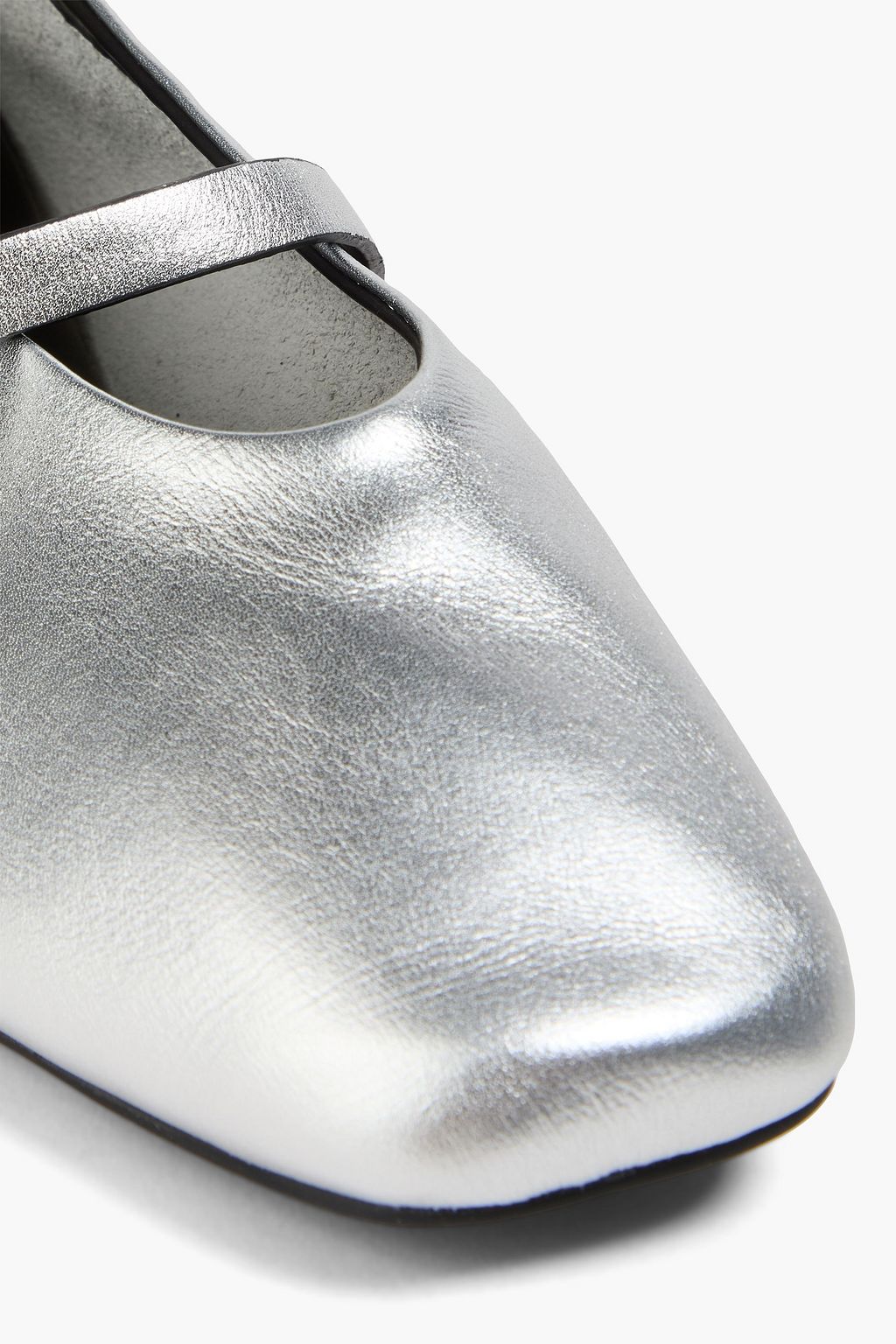 RAG & BONE Spire eyelet-embellished metallic leather Mary Jane flats