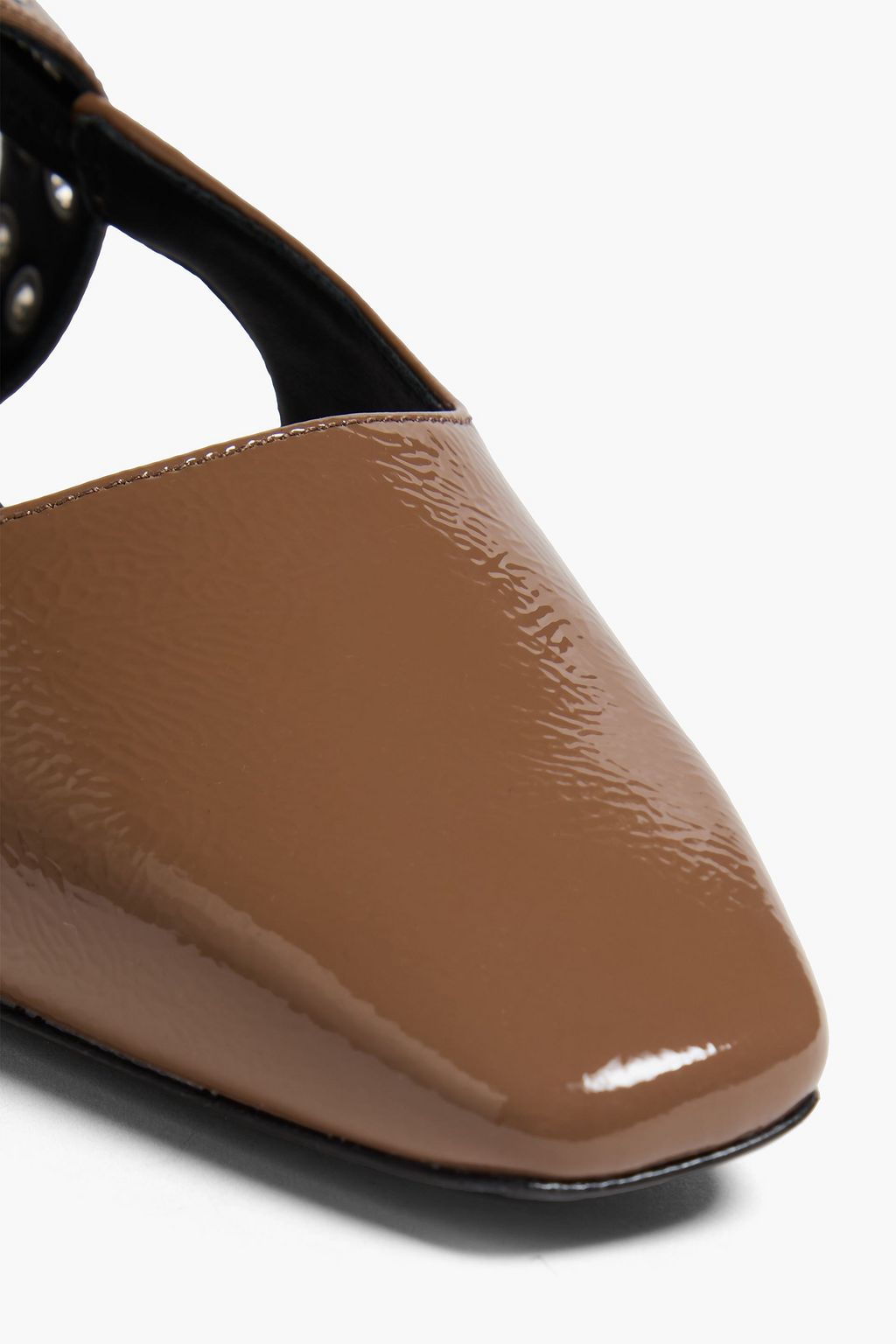 RAG & BONE Astra eyelet-embellished patent-leather slingback flats