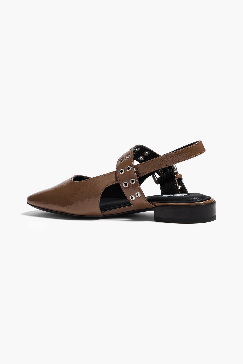 RAG & BONE Astra eyelet-embellished patent-leather slingback flats