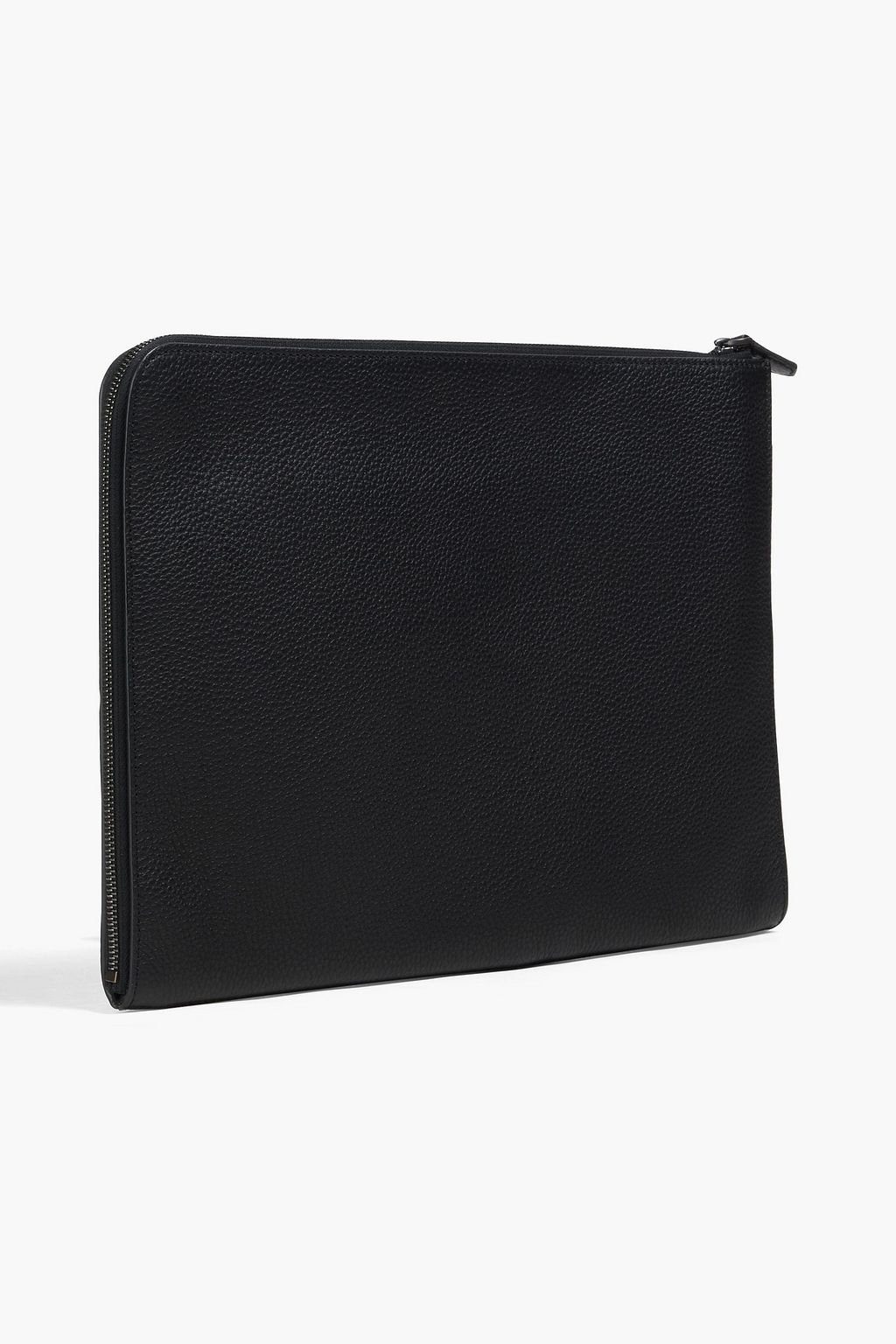 SERAPIAN Pebbled-leather laptop case