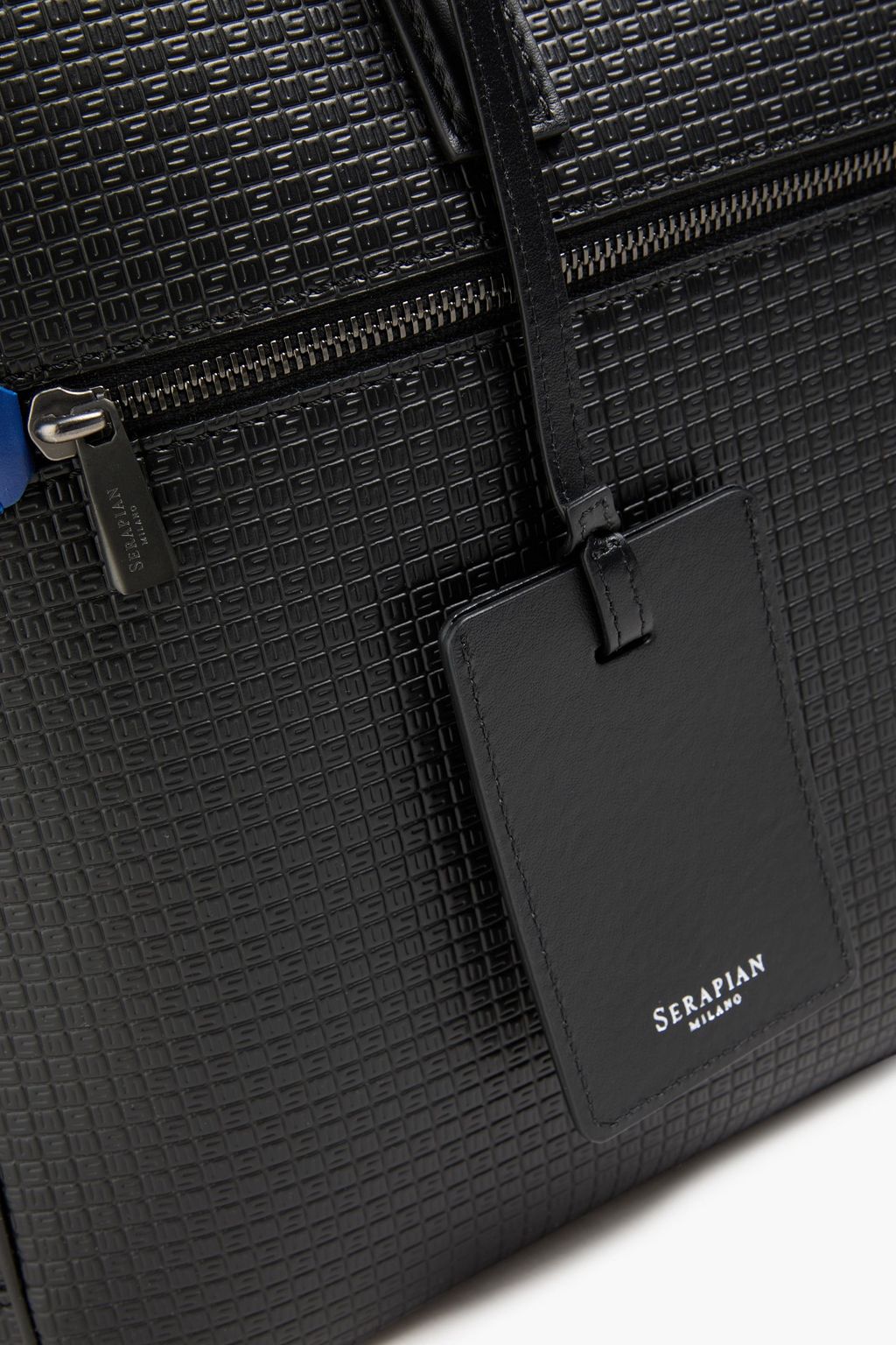 SERAPIAN Two-tone faux textured leather brief case