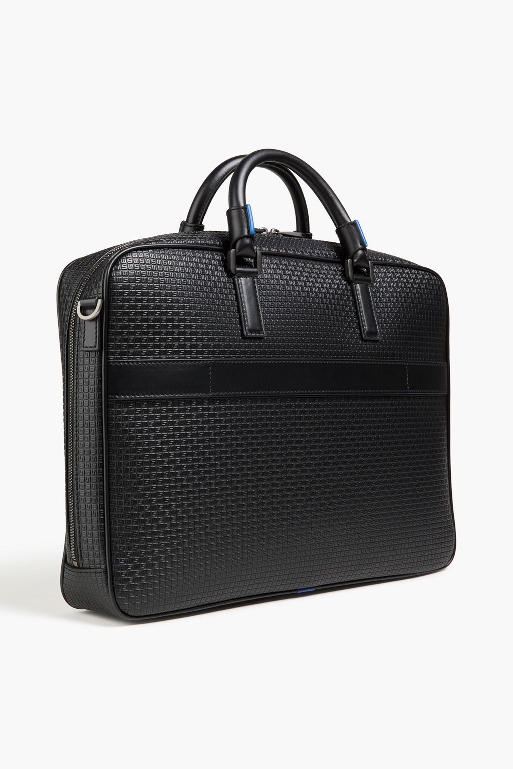 SERAPIAN Two-tone faux textured leather brief case