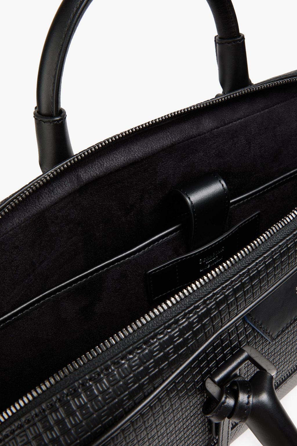 SERAPIAN Two-tone faux textured leather brief case