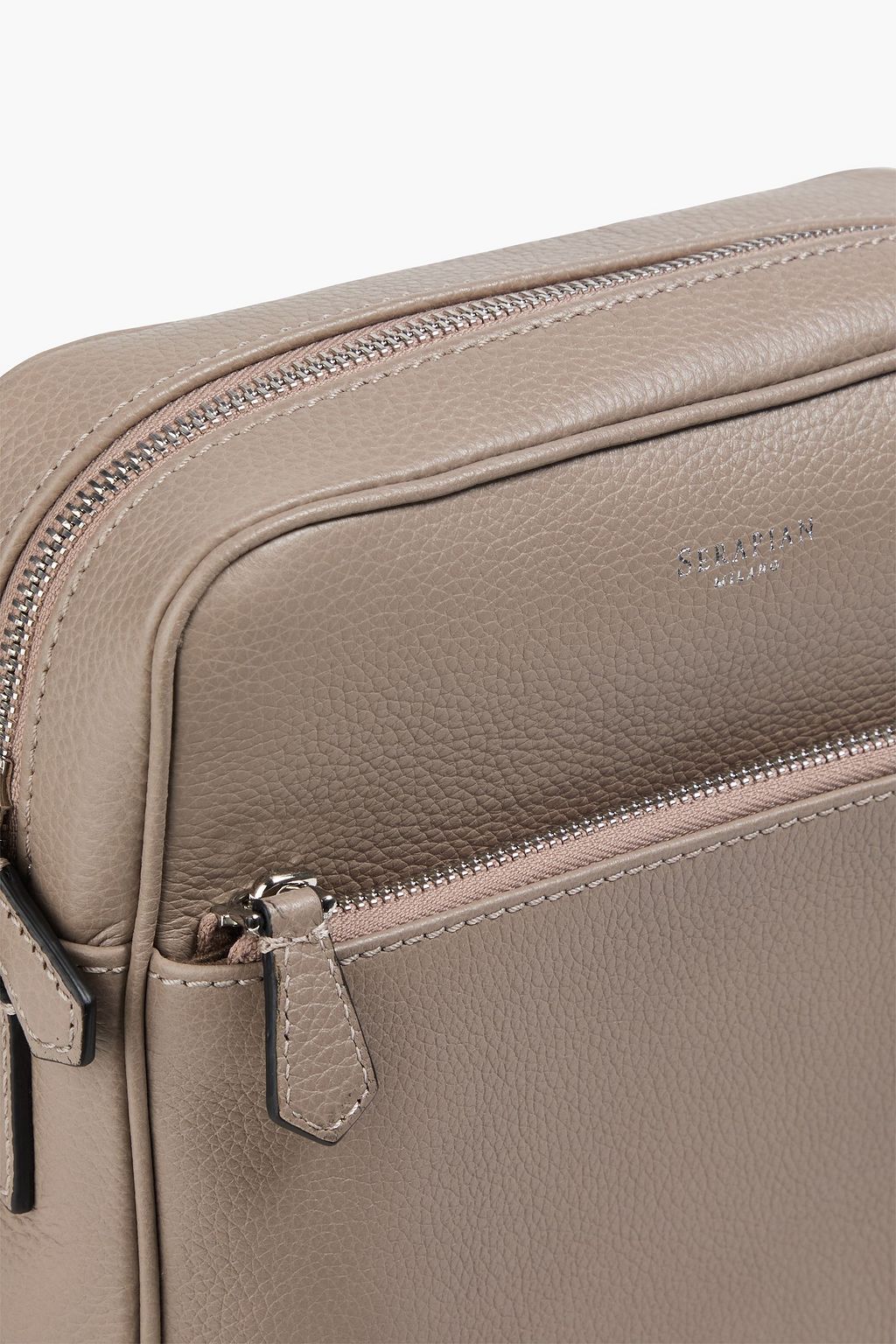 SERAPIAN Pebbled-leather messenger bag