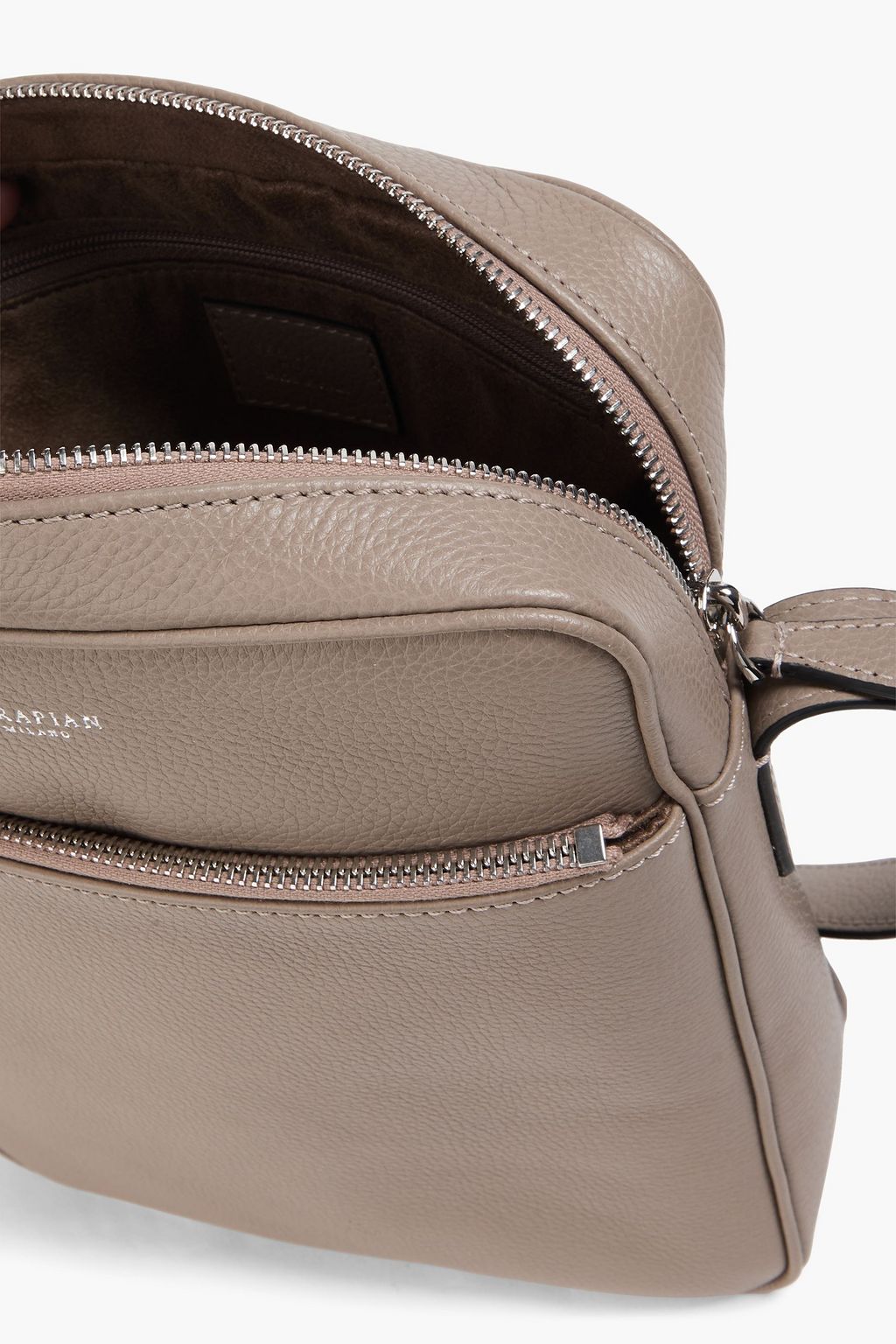 SERAPIAN Pebbled-leather messenger bag