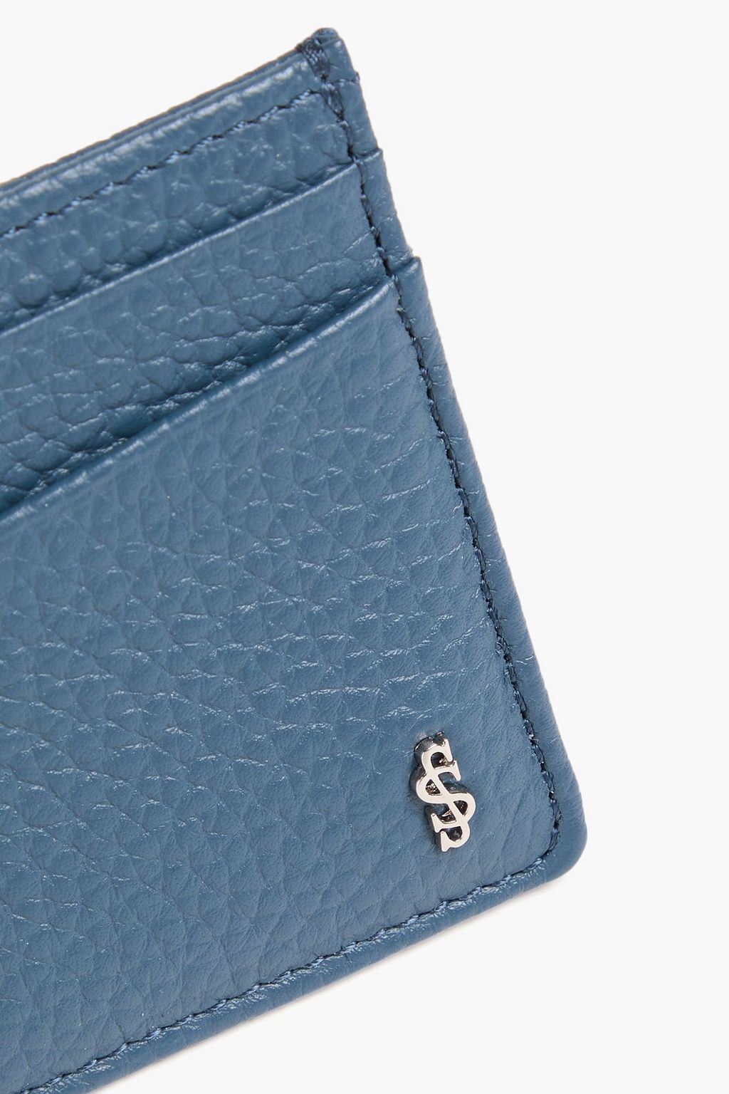 SERAPIAN Pebbled-leather cardholder