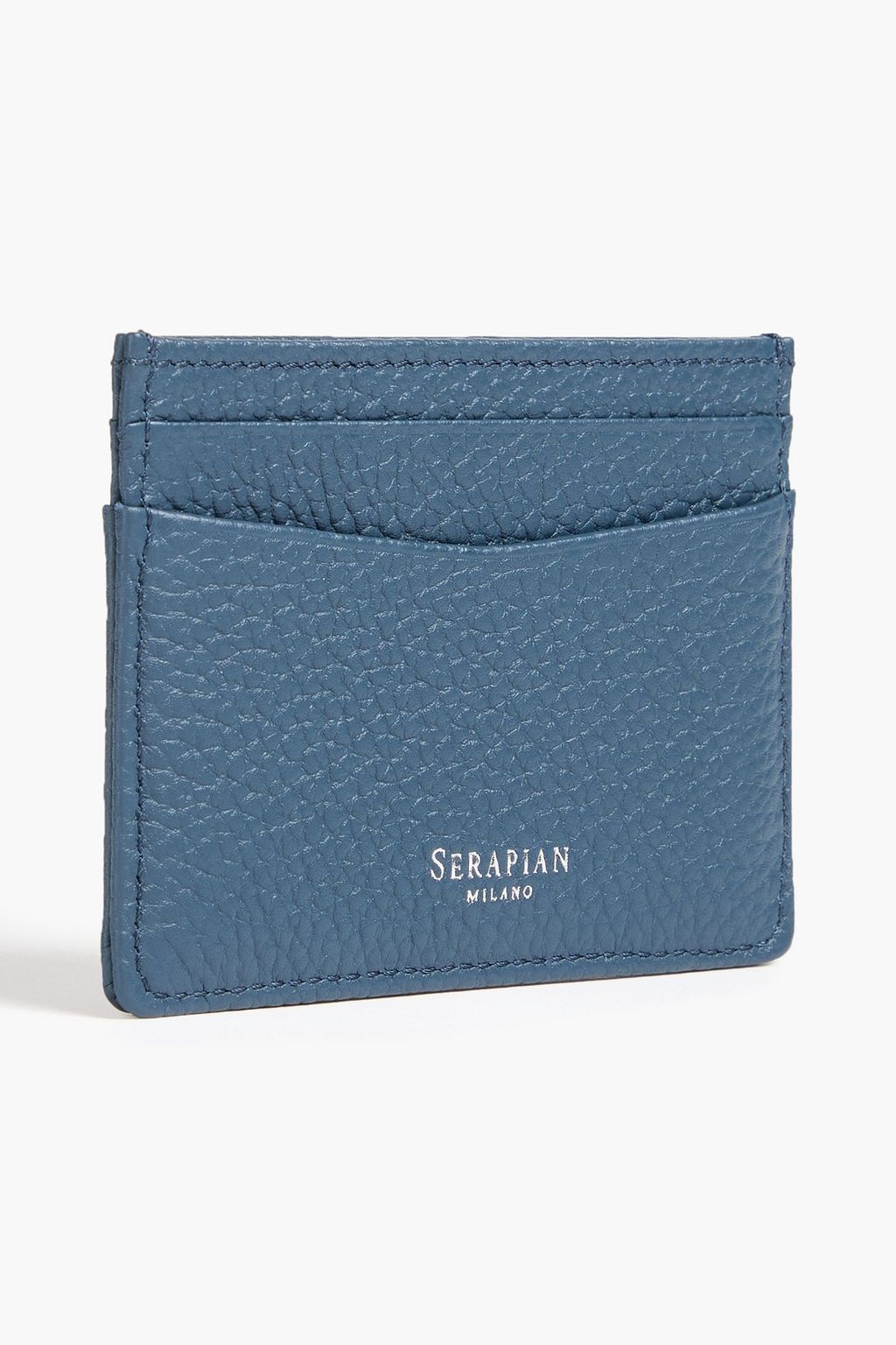 SERAPIAN Pebbled-leather cardholder