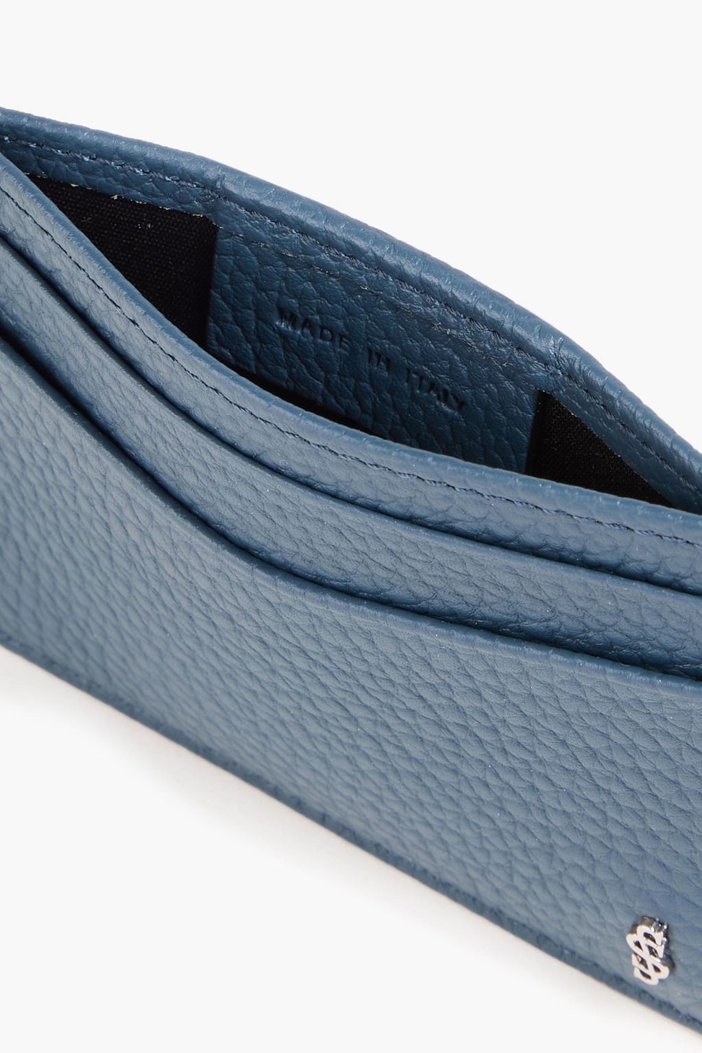 SERAPIAN Pebbled-leather cardholder