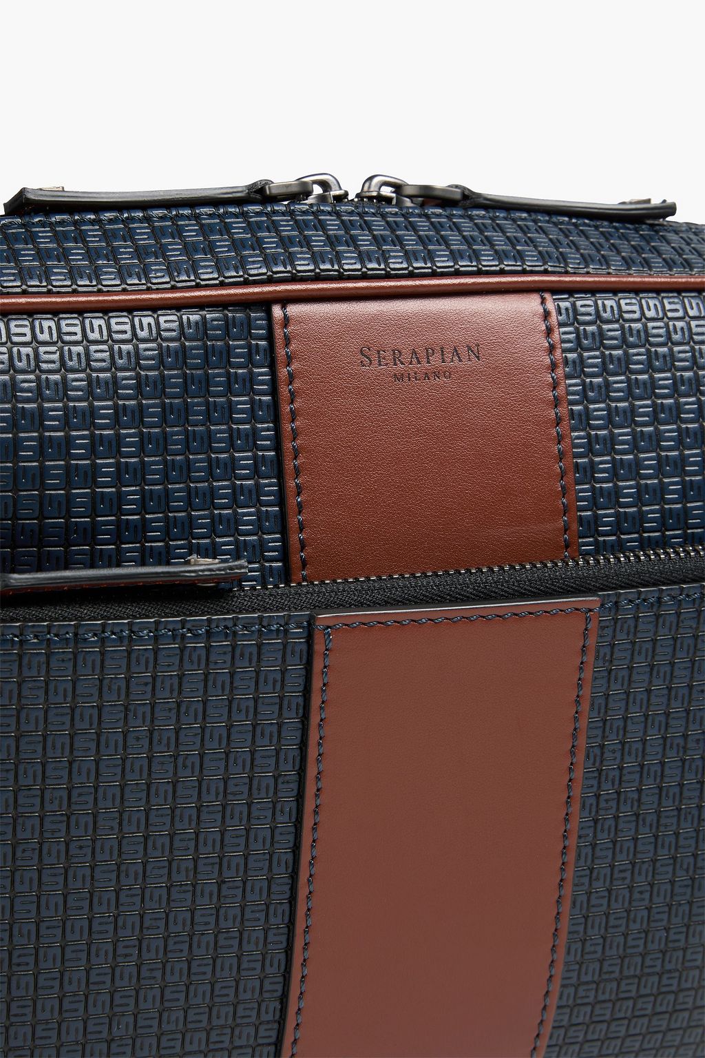 SERAPIAN East West embossed coated-canvas messenger bag