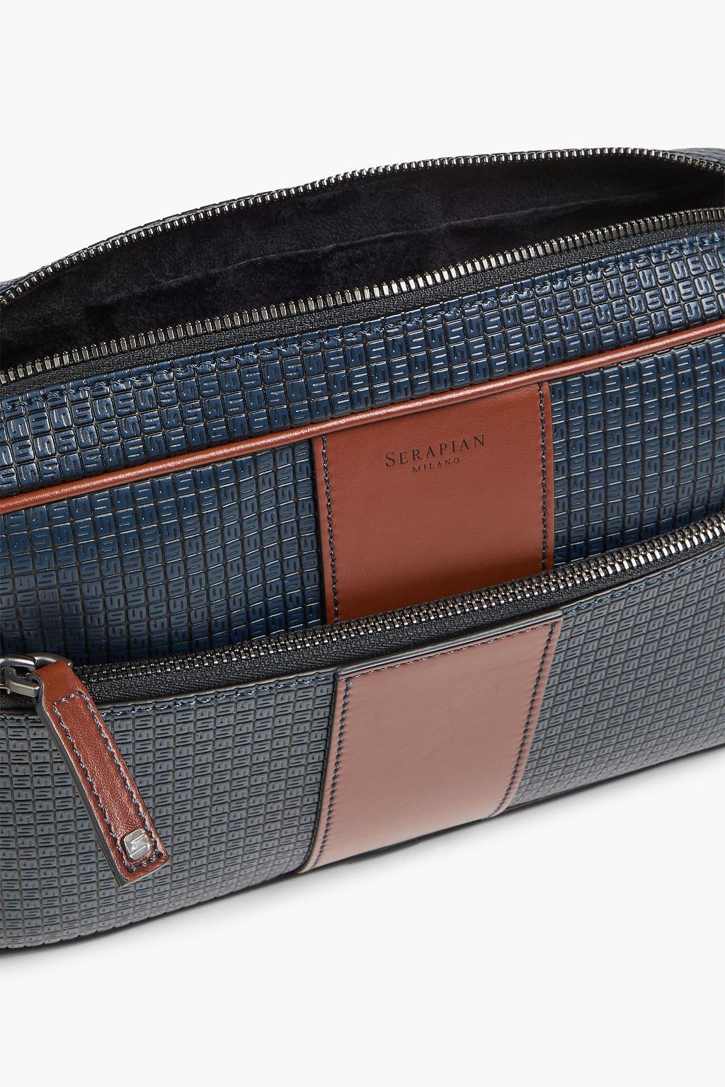 SERAPIAN East West embossed coated-canvas messenger bag