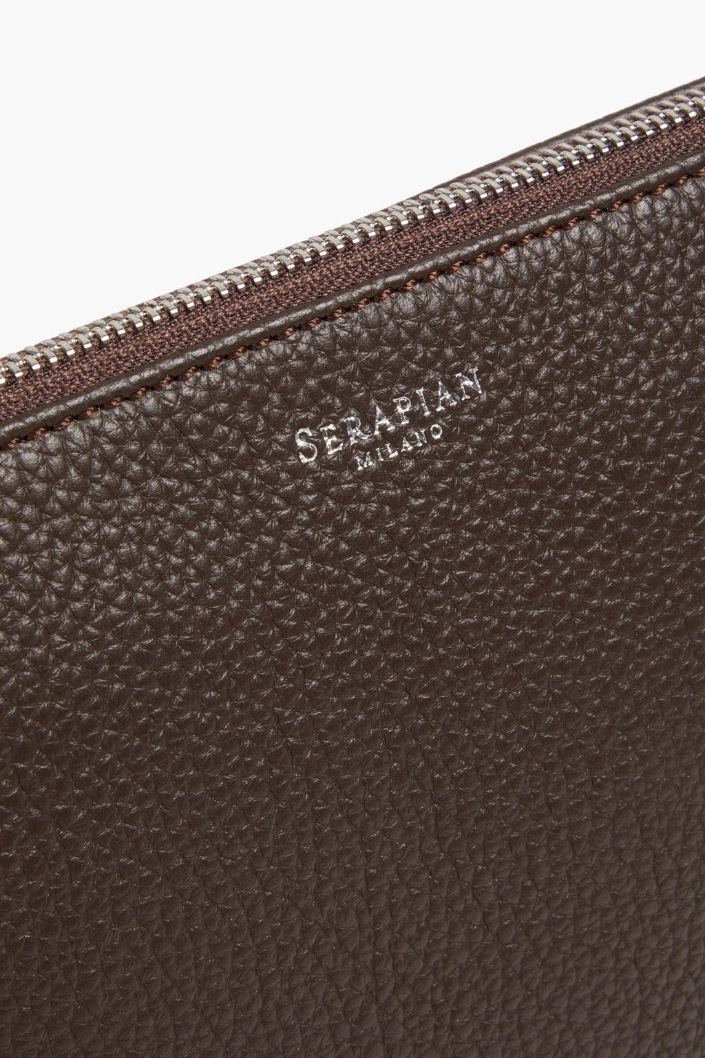 SERAPIAN Pebbled-leather pouch