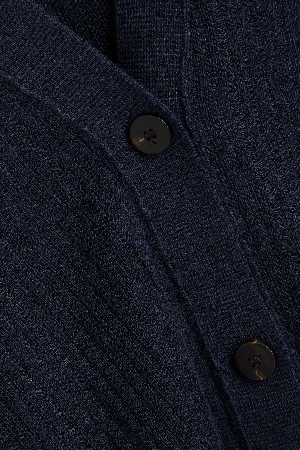THEORY Ribbed linen-blend cardigan